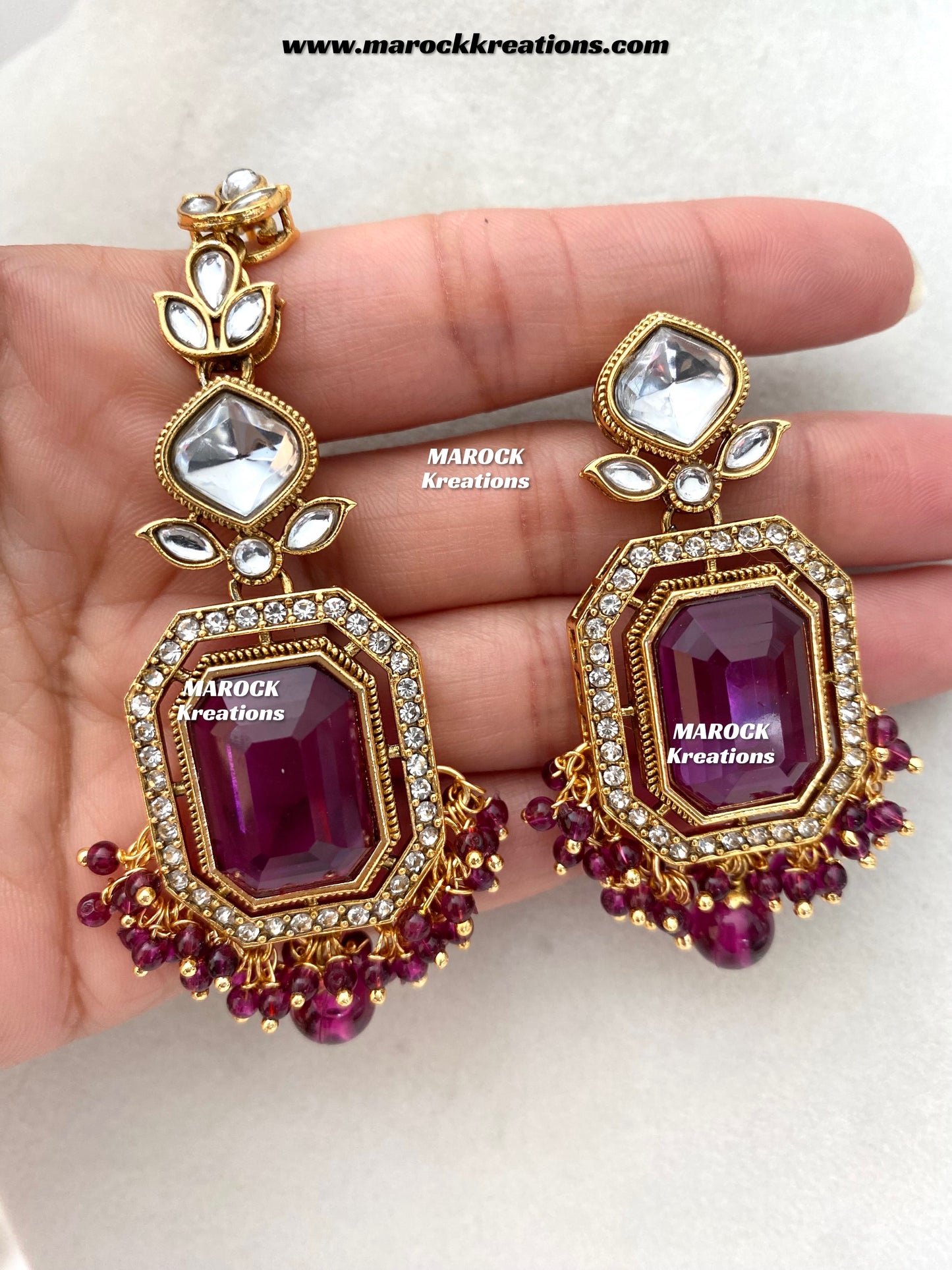 Shabnam Premium Quality Kundan Statement Necklace set
