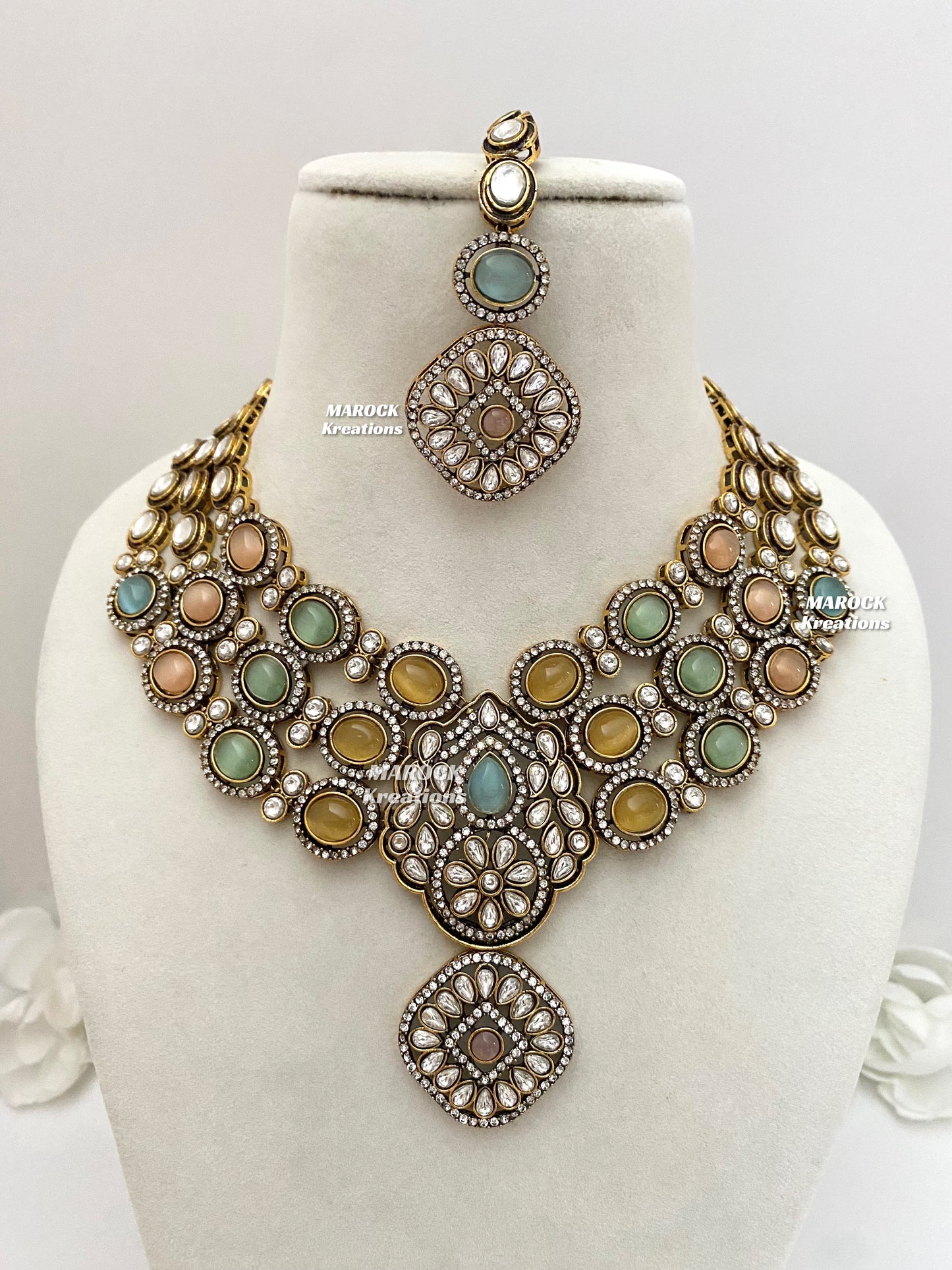 Jessie Tyani inspired Victorian Kundan Statement Necklace set