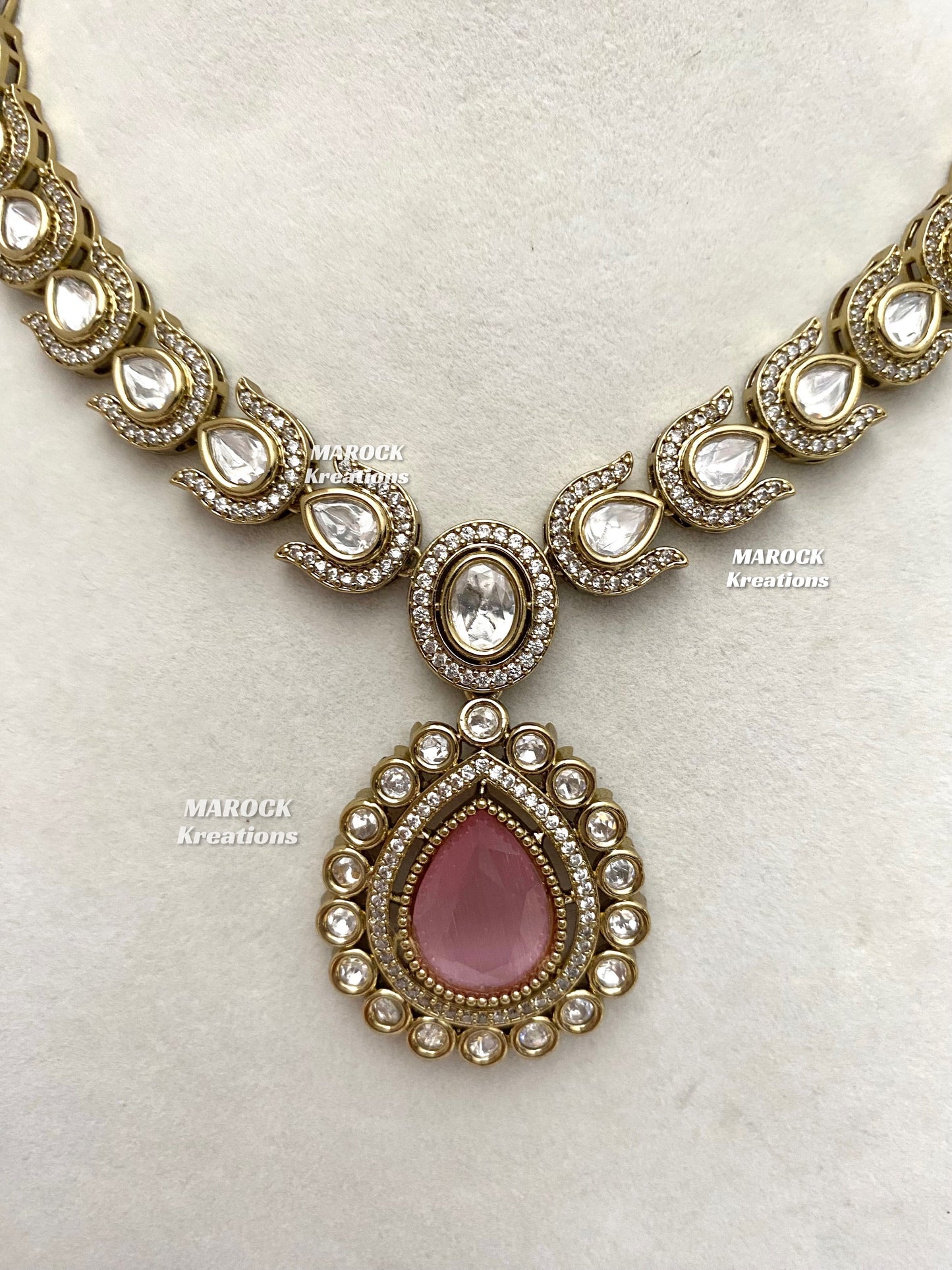 Camila Premium Quality Moissanite Kundan Necklace set