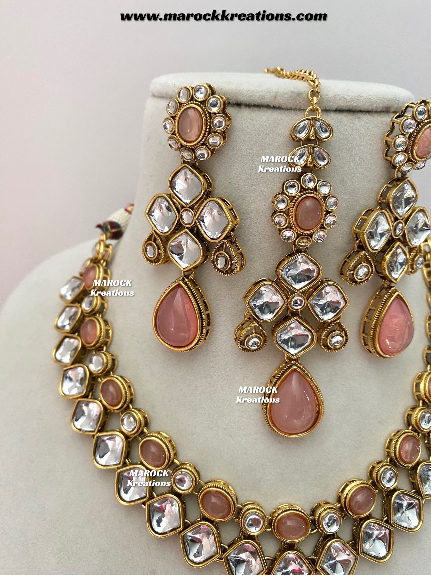 Romana Premium Quality Kundan Statement Necklace set