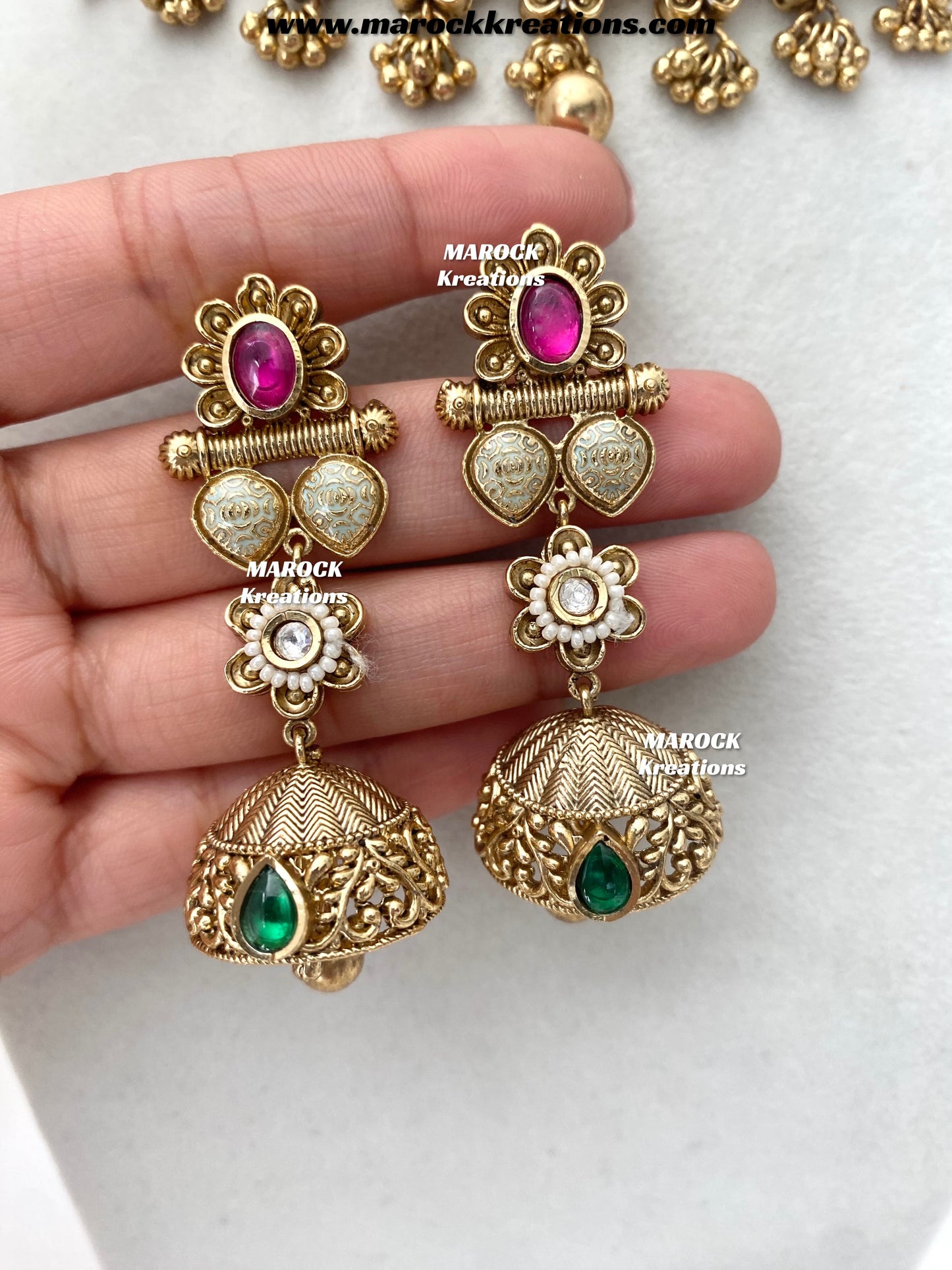Trina Premium Quality exclusive Gold Plated Meenakari Rajwadi choker set