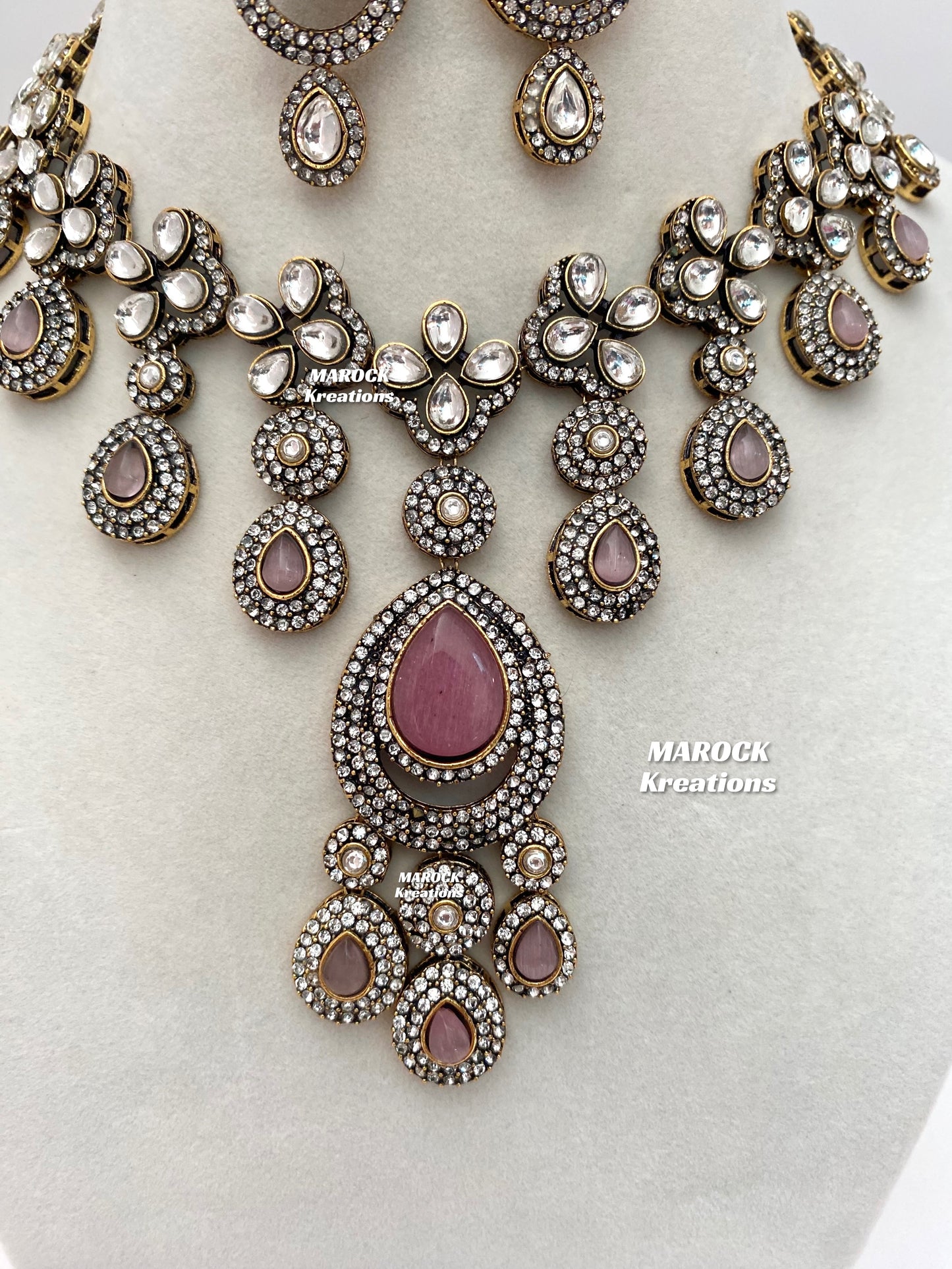 Sanjna Victorian Kundan Statement Necklace set