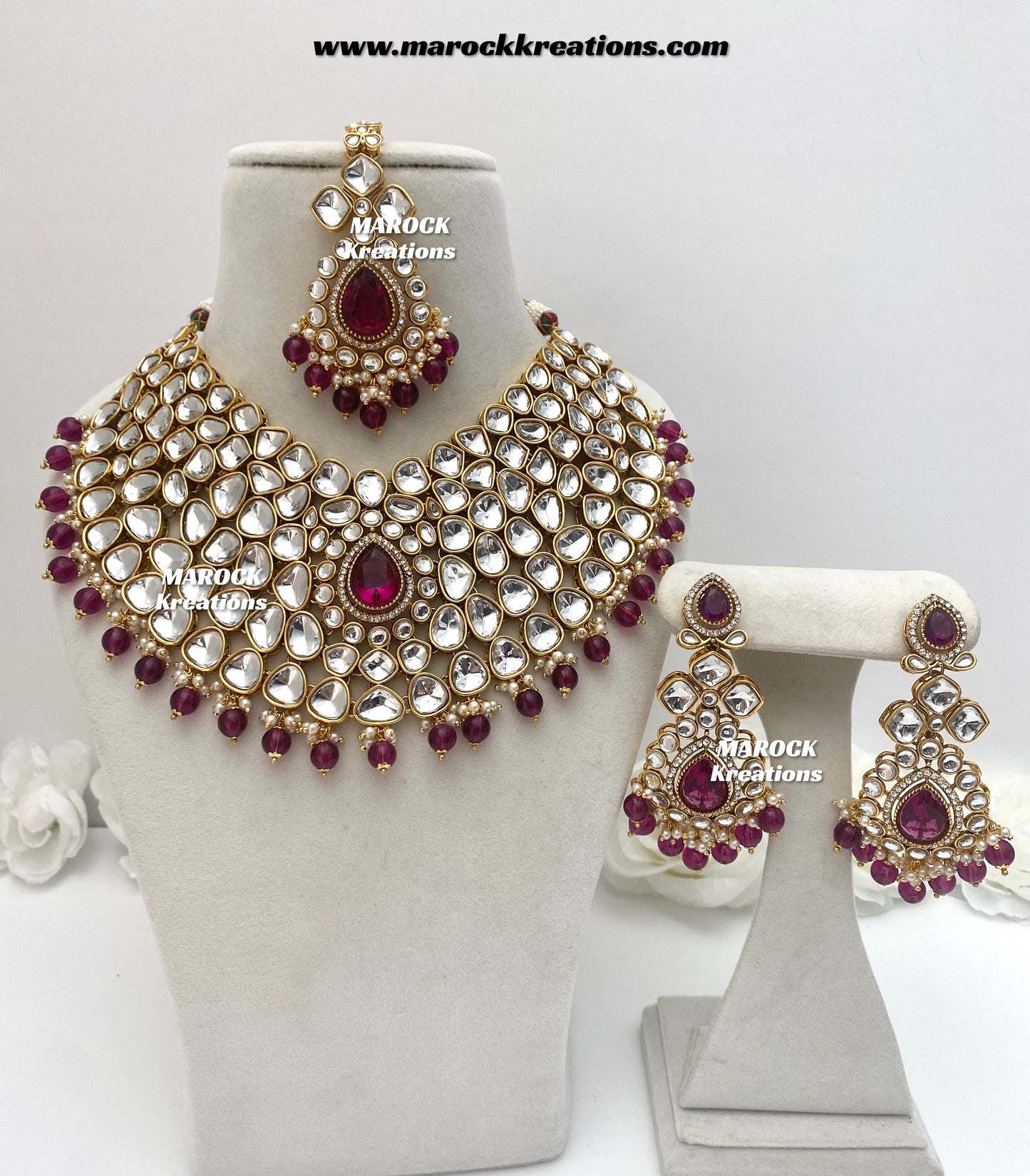 Ruhi Premium Quality Statement Kundan Necklace/Bridal set