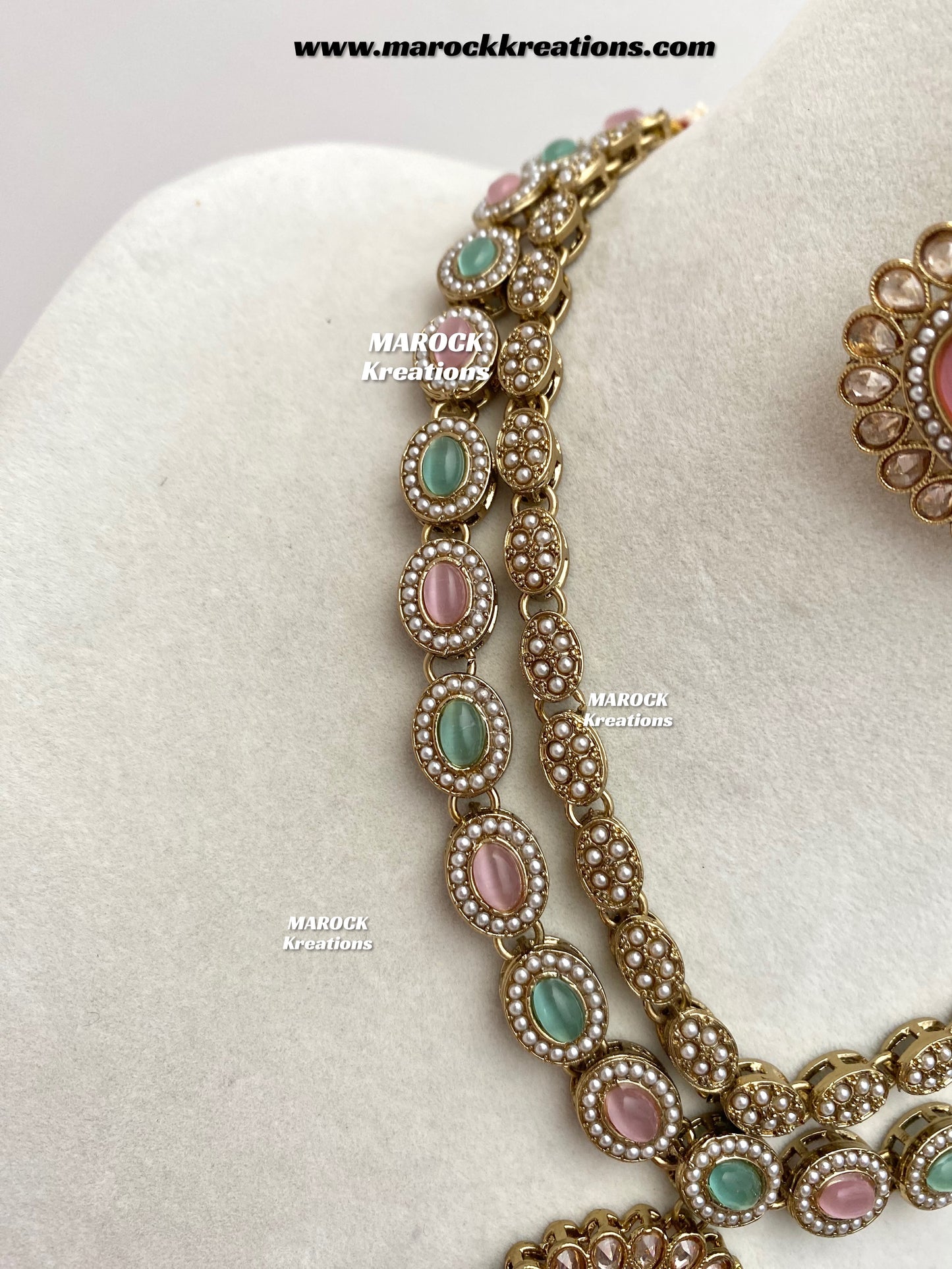 Nadira Kundan Polki double layer Necklace set