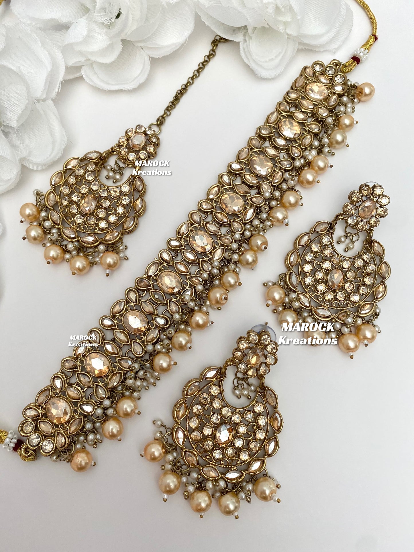 Kashish Antique Gold stone choker set