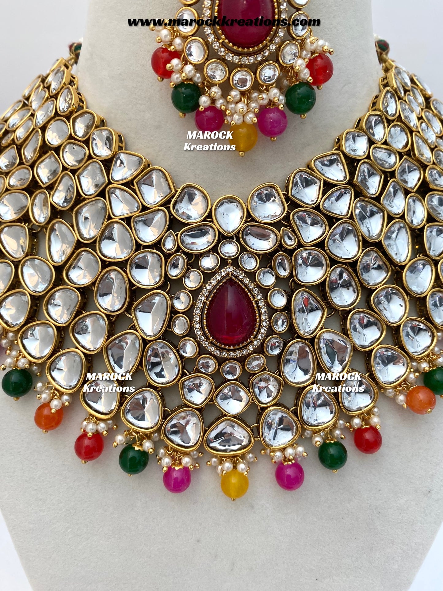 Ruhi Premium Quality Statement Kundan Necklace/Bridal set
