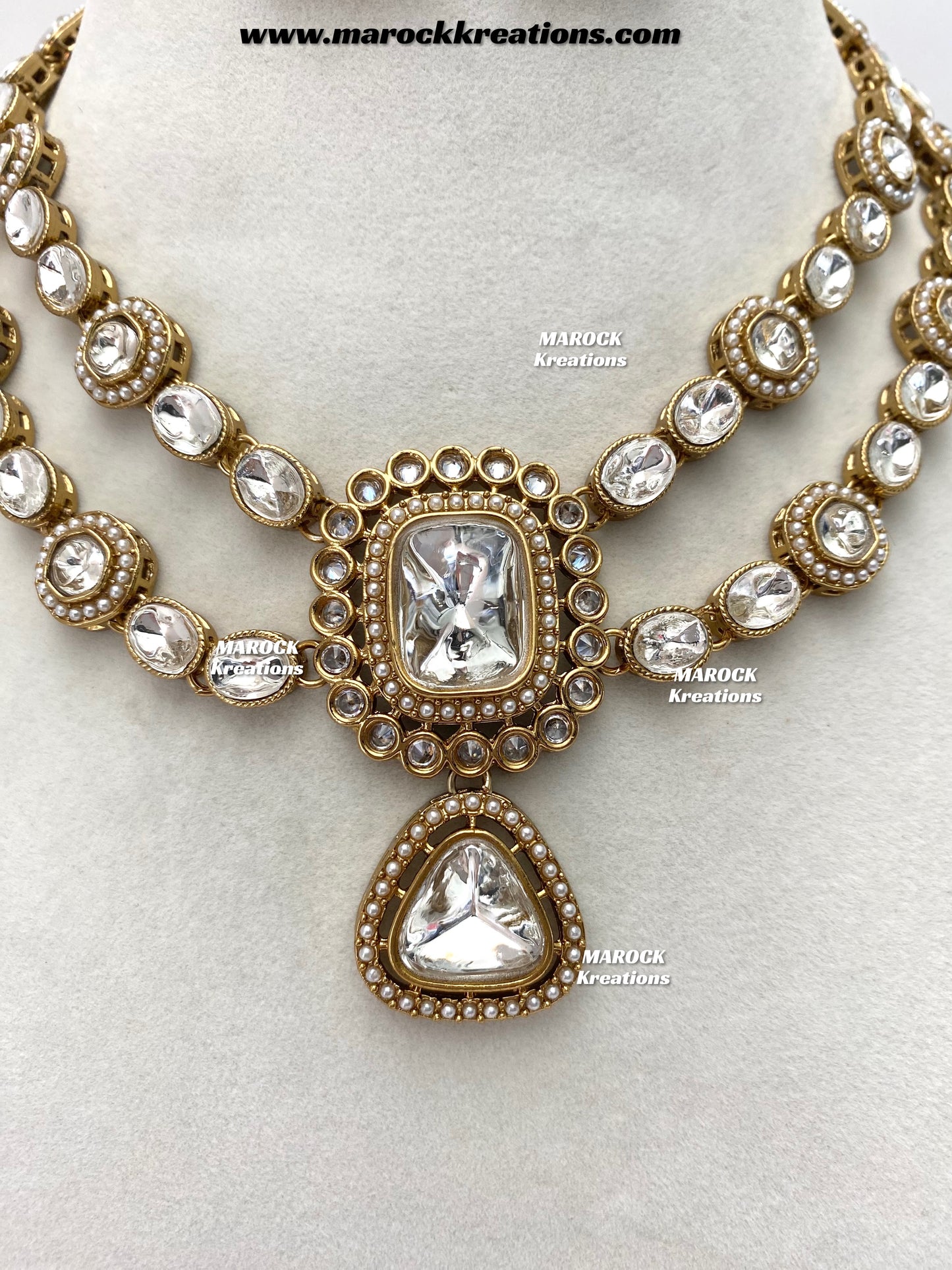 Saba Premium Quality Kundan statement necklace set