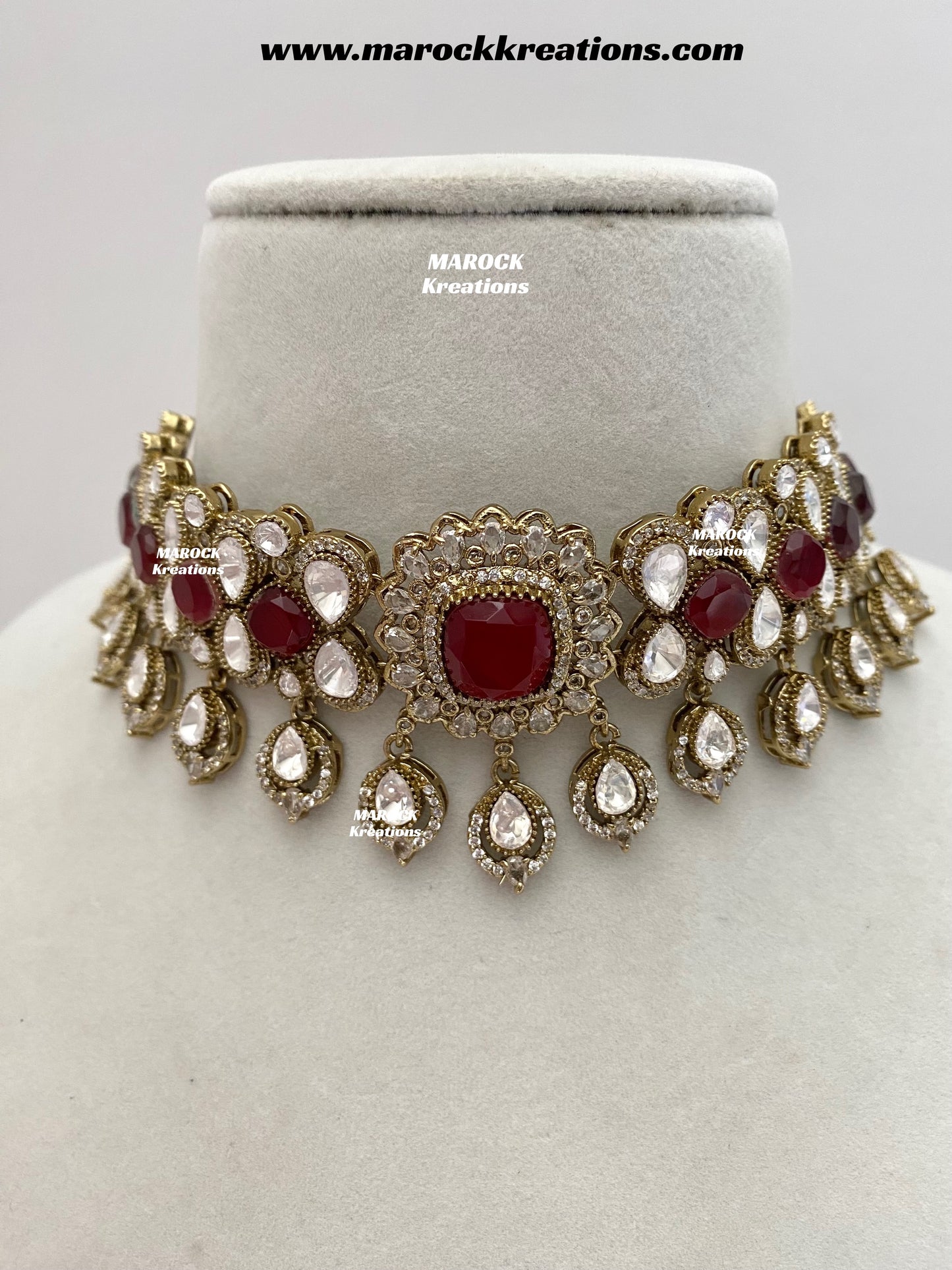 Vinny Premium Quality Moissanite Kundan Statement choker set