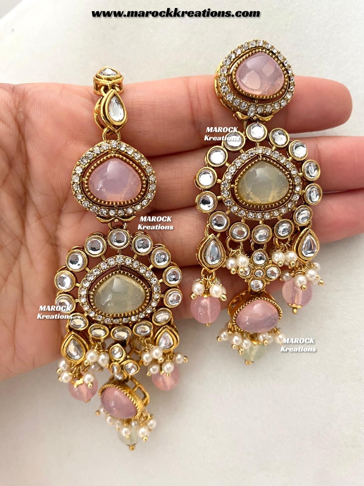Harsha Premium Quality Kundan and Monalisa stone Statement Necklace set