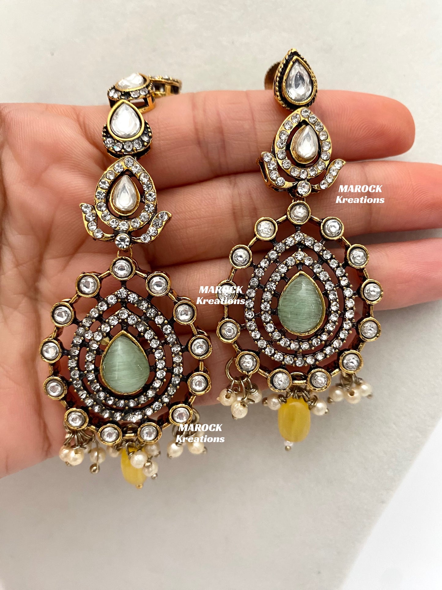 Hanali Victorian Kundan Statement Necklace set