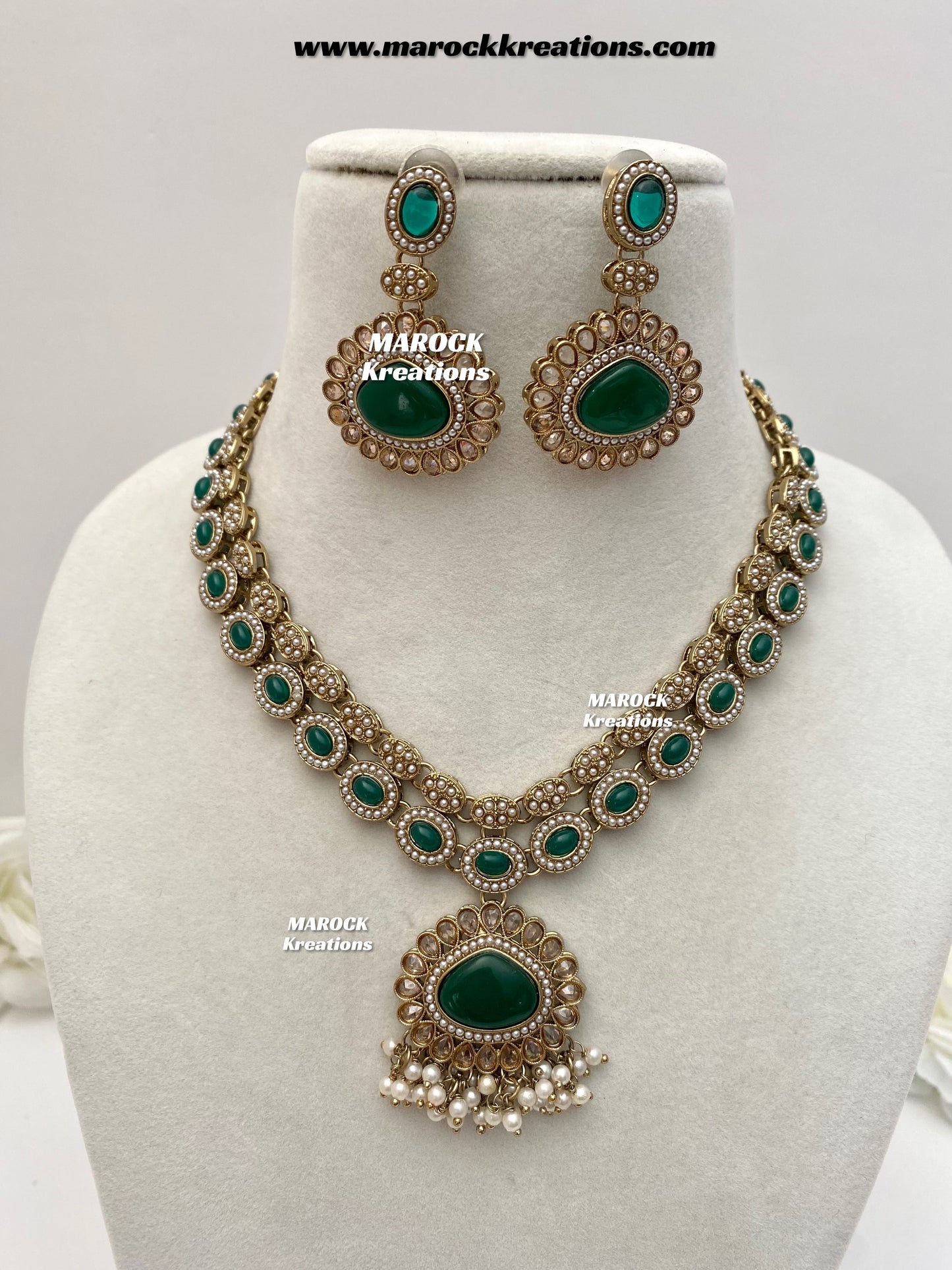 Nadira Kundan Polki double layer Necklace set