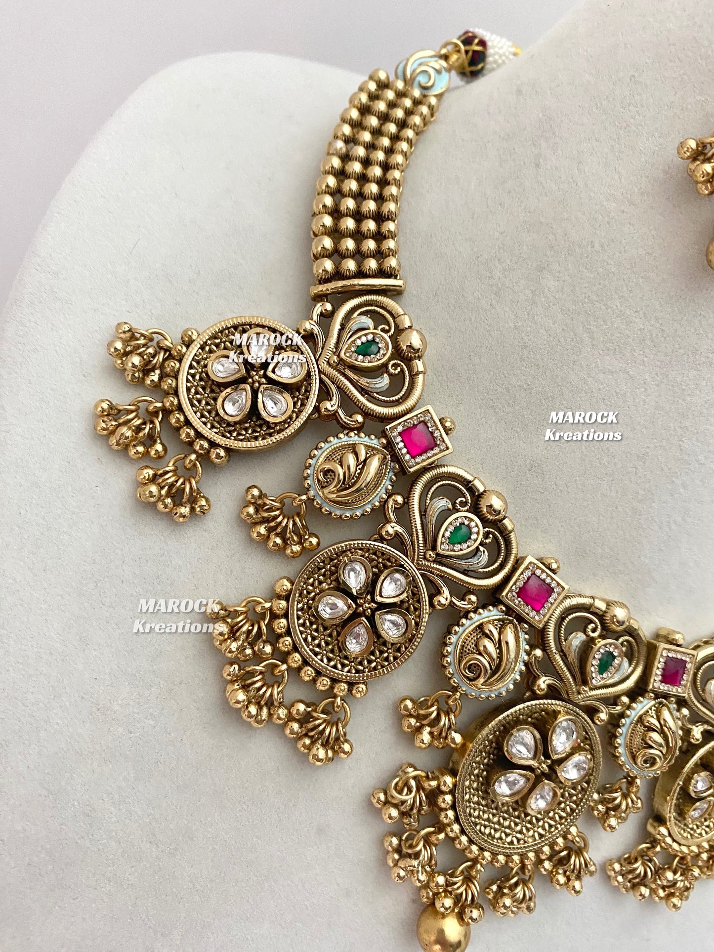 Rafia Premium Quality Gold plated Kundan exclusive Necklace set