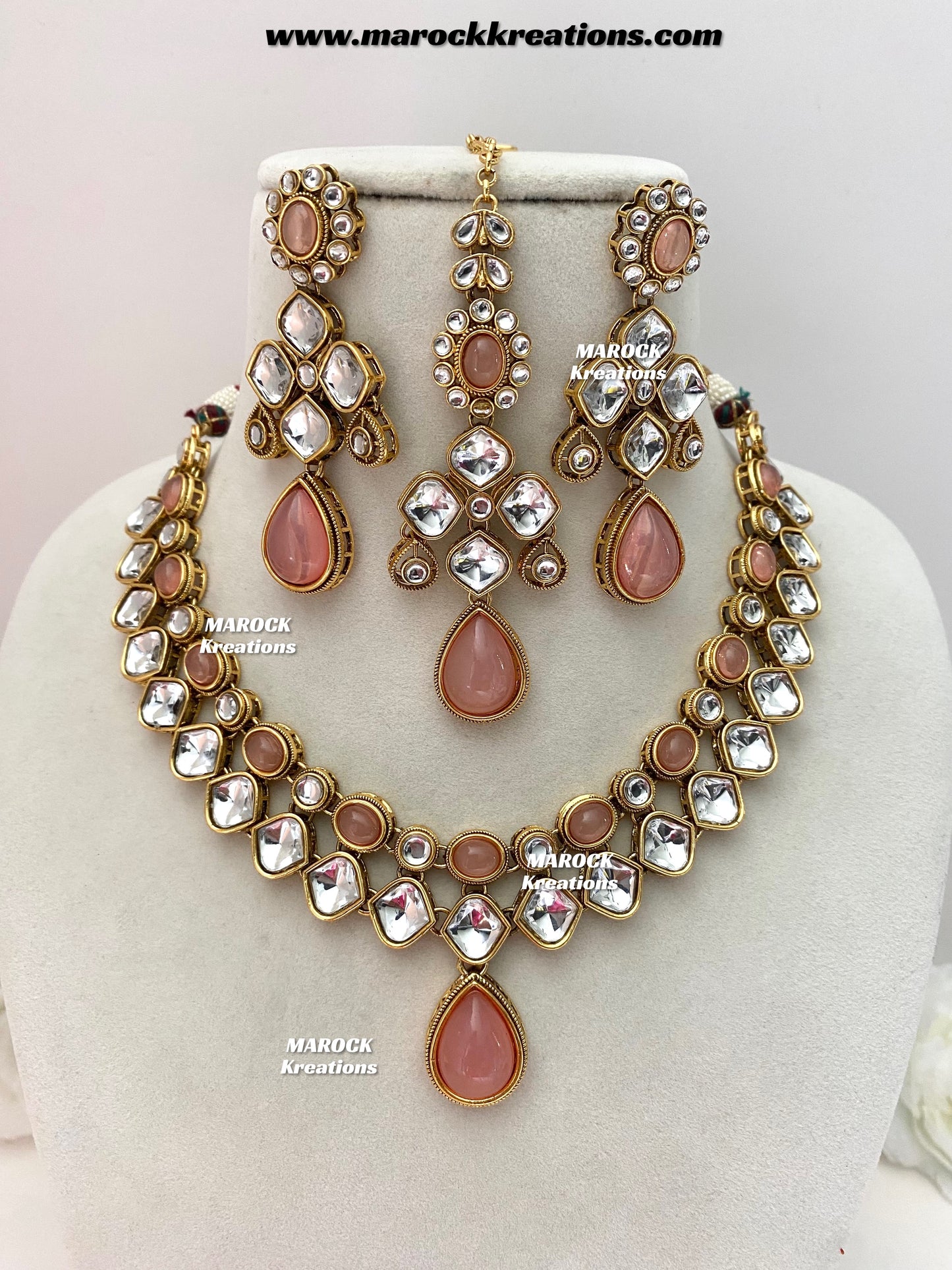 Romana Premium Quality Kundan Statement Necklace set