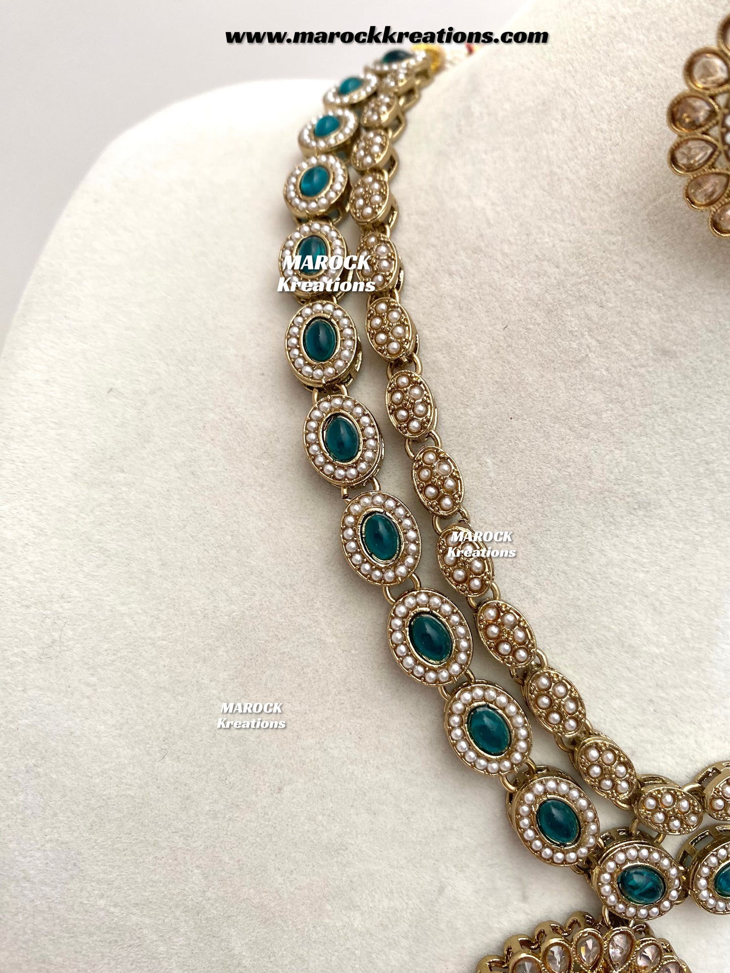 Nadira Kundan Polki double layer Necklace set