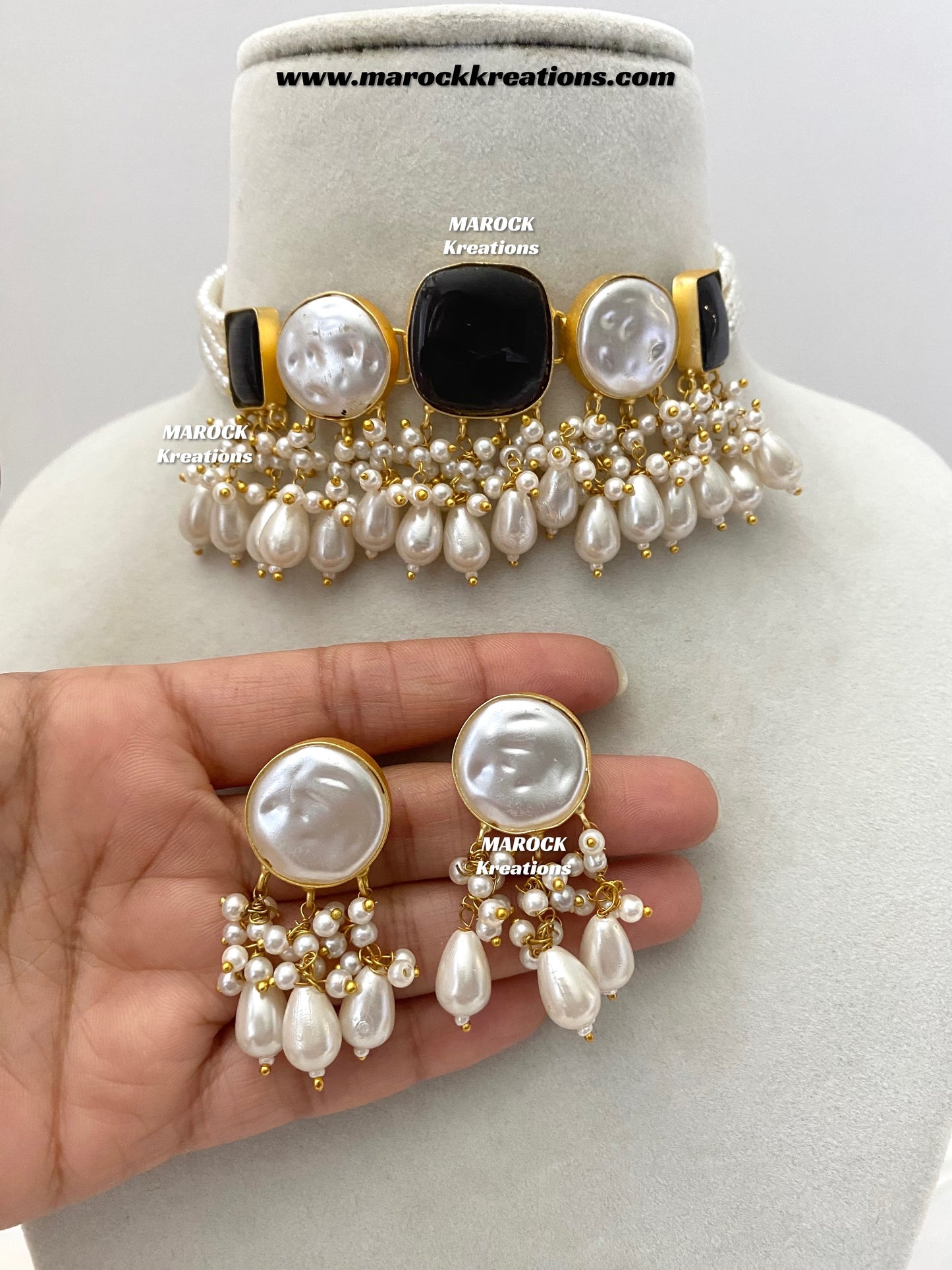 Adviti Mother of pearls Statement choker set