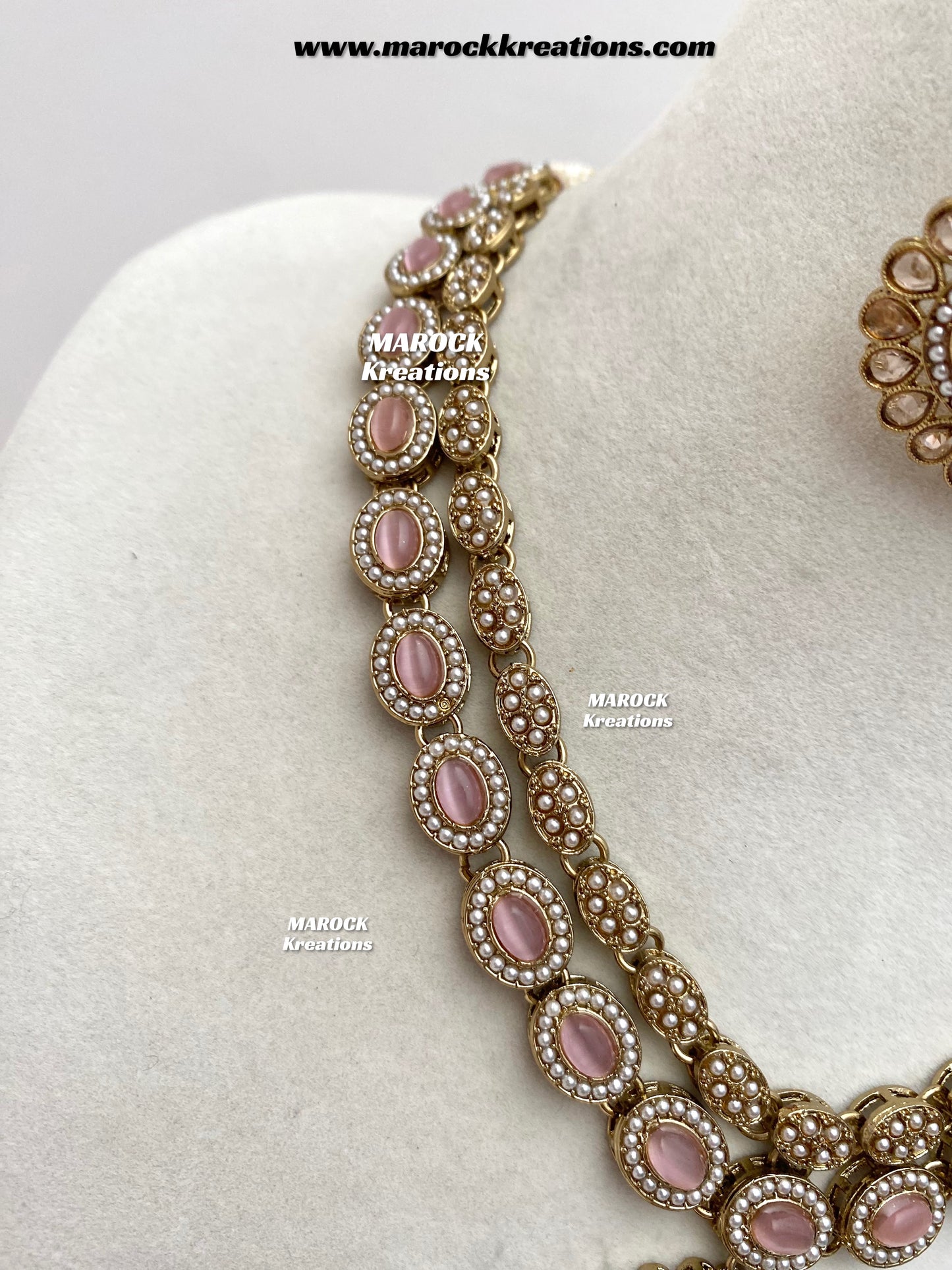 Nadira Kundan Polki double layer Necklace set