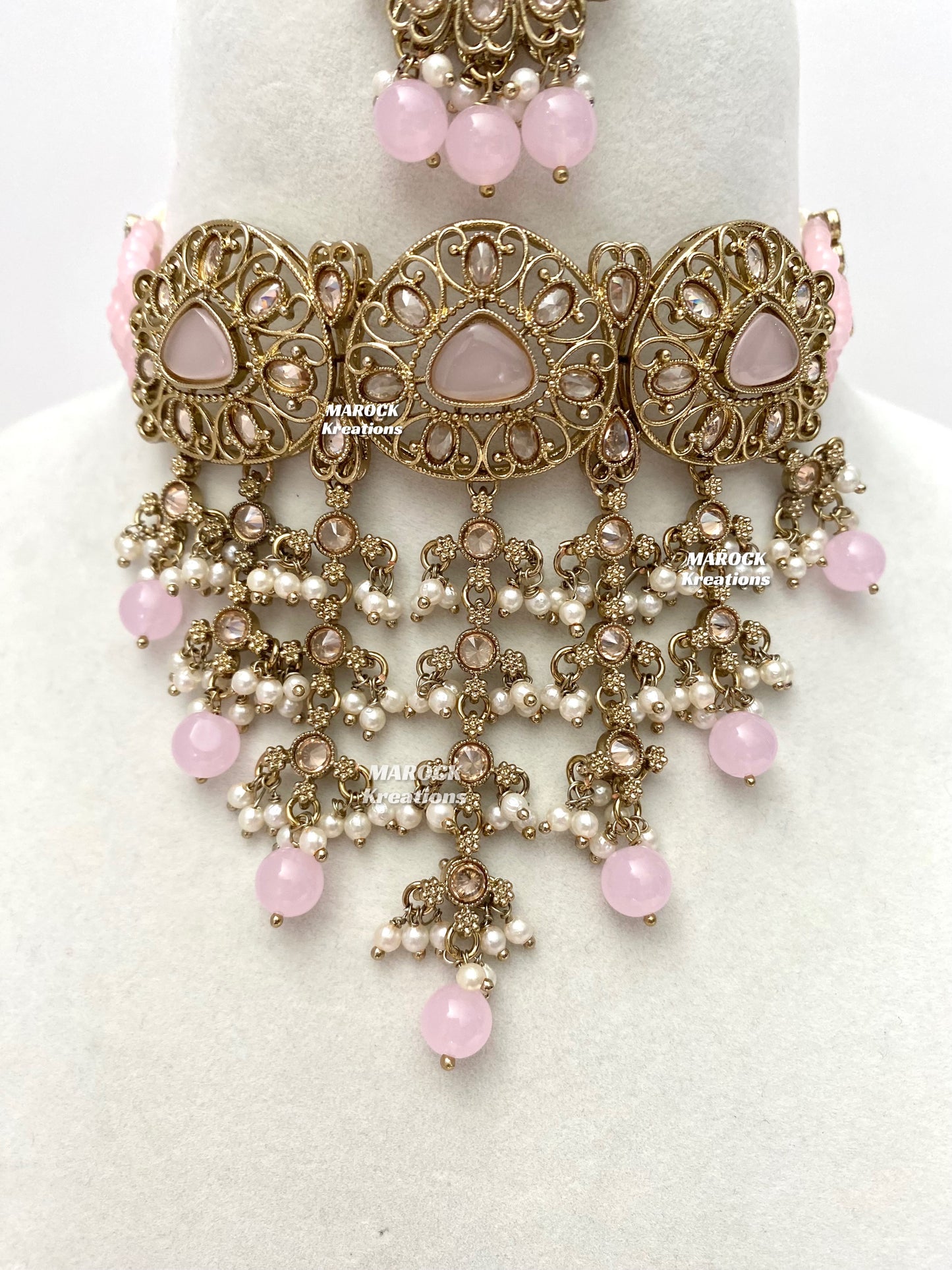 Amaira Antique Gold Polki choker set