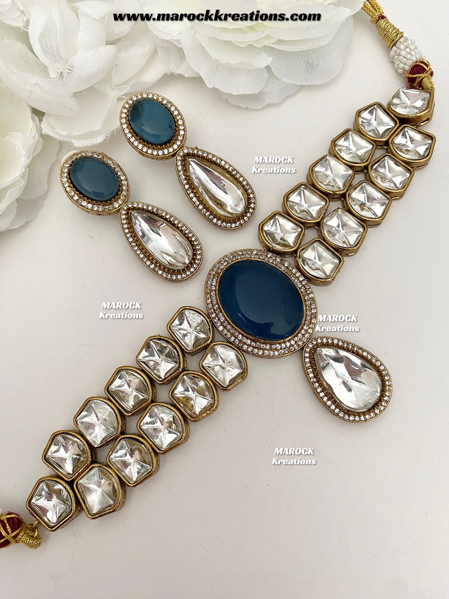 Luxna Premium Quality Kundan Statement Choker set