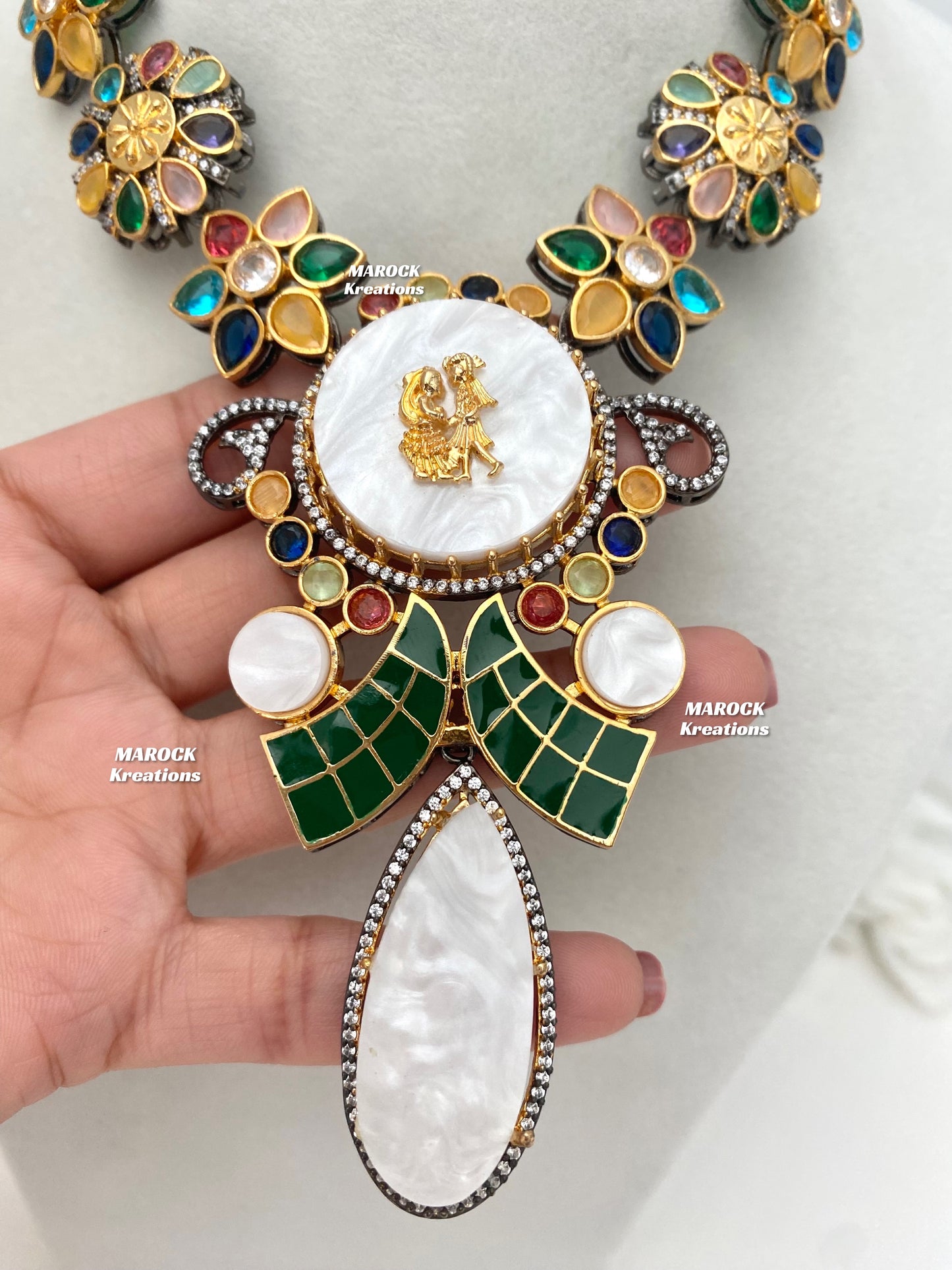 Raha Premium Quality Victorian Kundan Necklace set