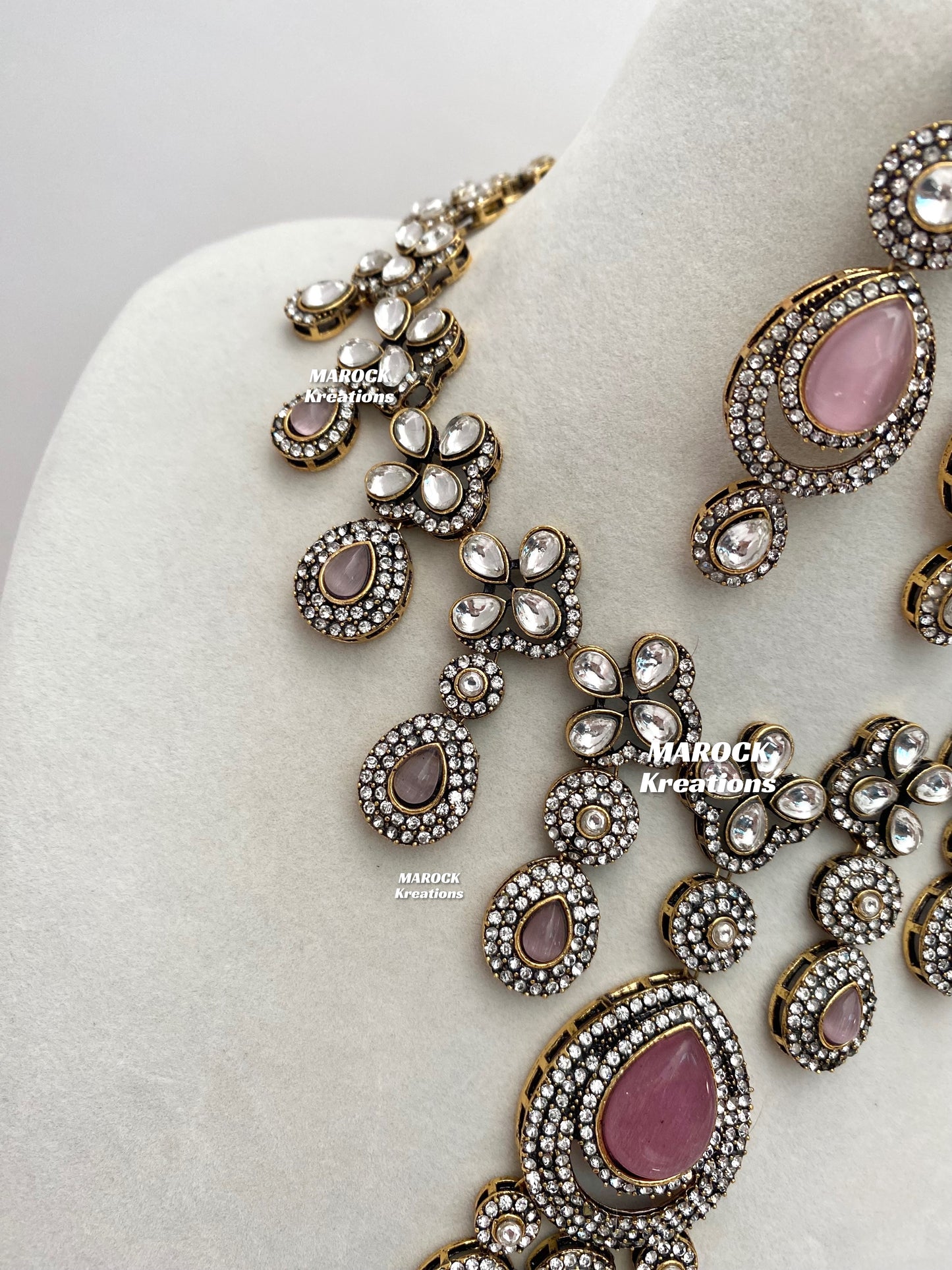 Sanjna Victorian Kundan Statement Necklace set