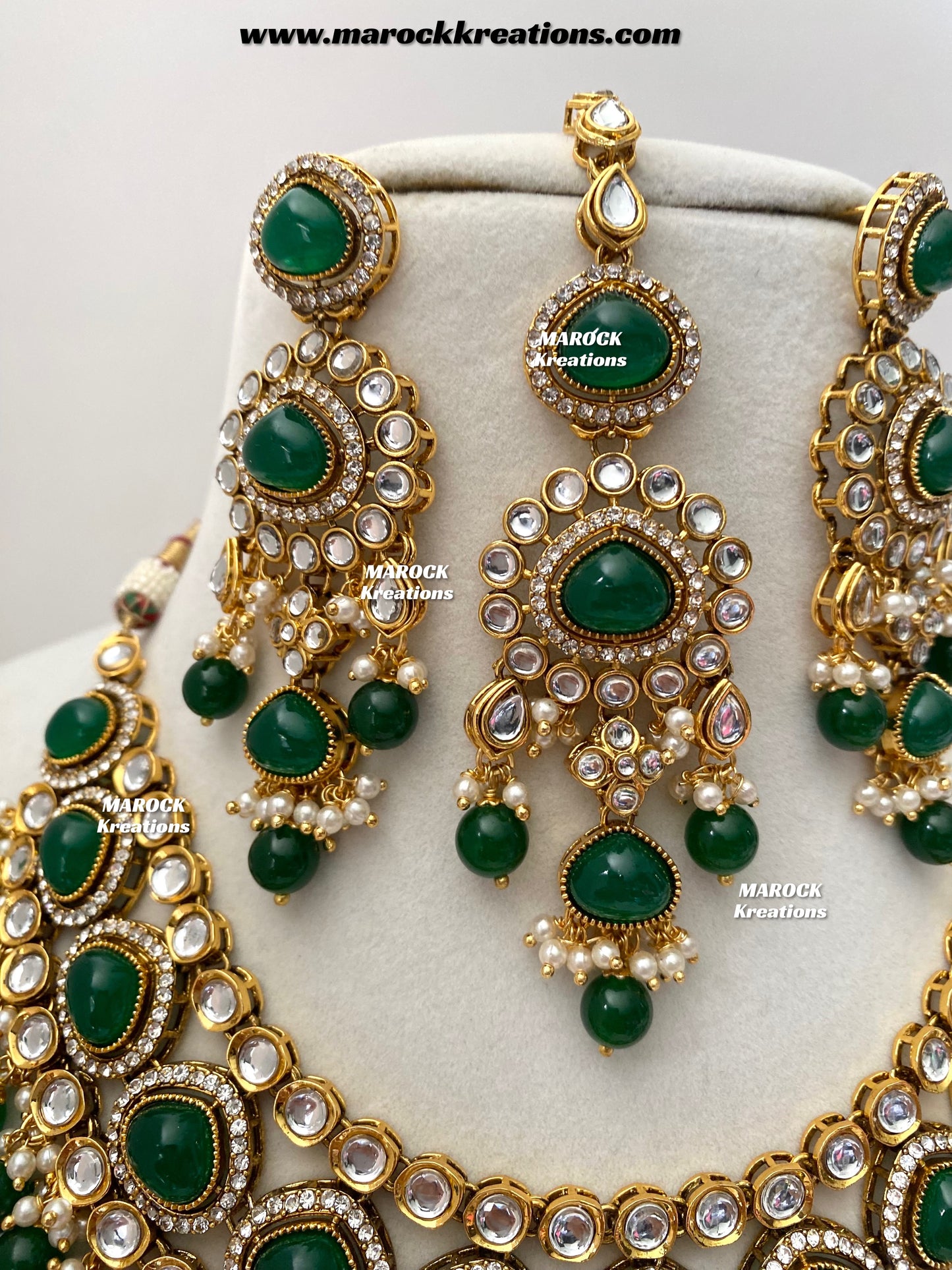 Harsha Premium Quality Kundan and Monalisa stone Statement Necklace set