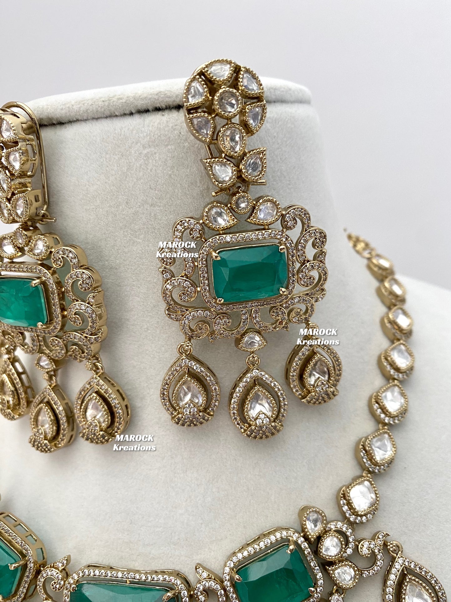 Labiba Sabyasachi inspired Premium Quality Moissanite Kundan with doublet stone Statement Necklace set