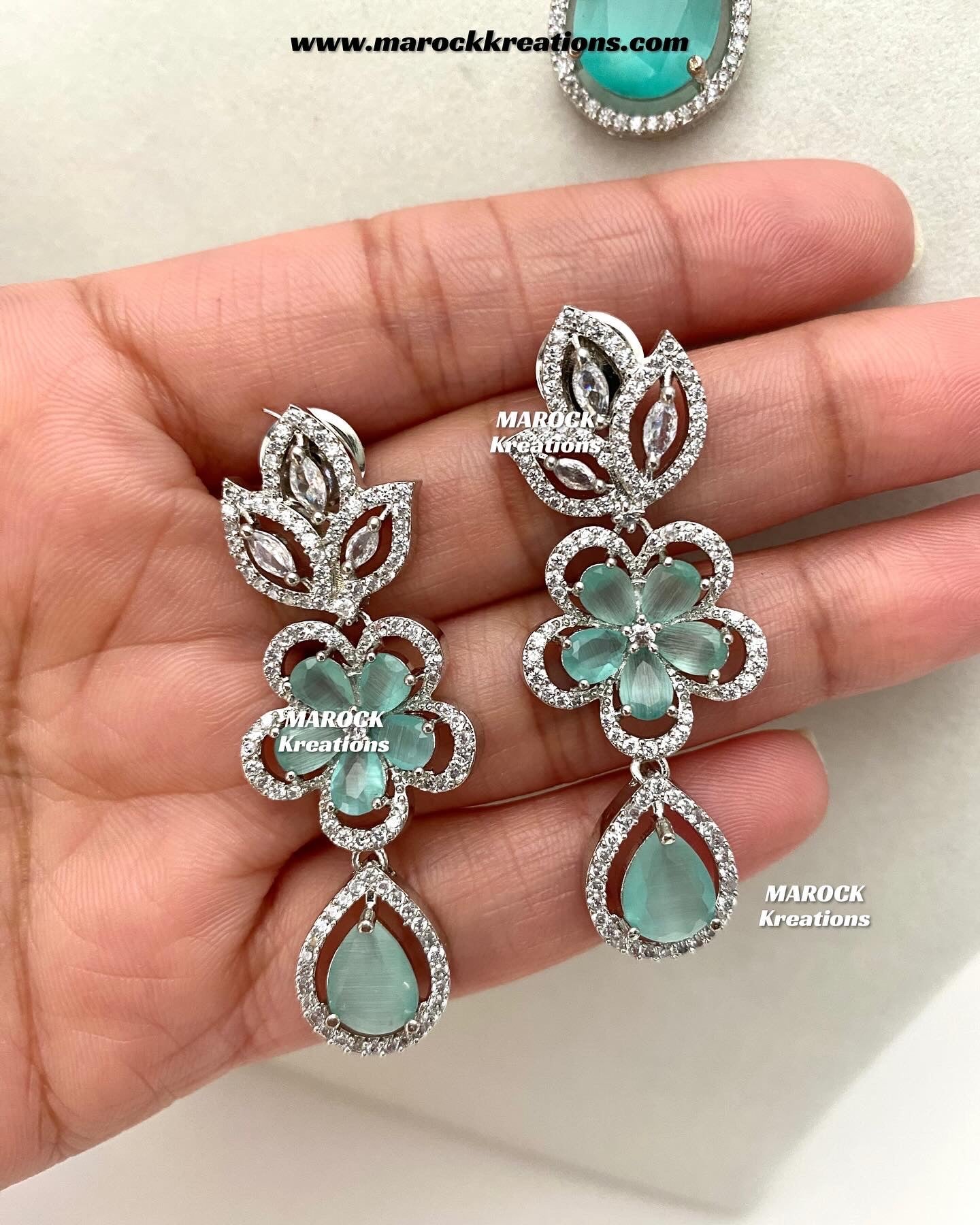 Sibani Silver American Diamond Necklace set