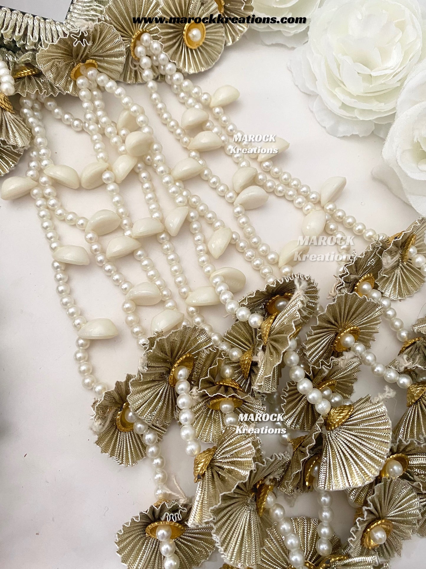 Gotta patti mirror parandi with lace /Hair dori/Jago braid accessories
