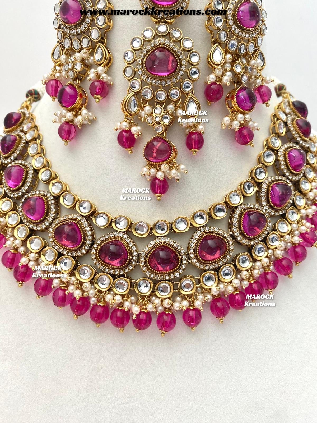 Harsha Premium Quality Kundan and Monalisa stone Statement Necklace set