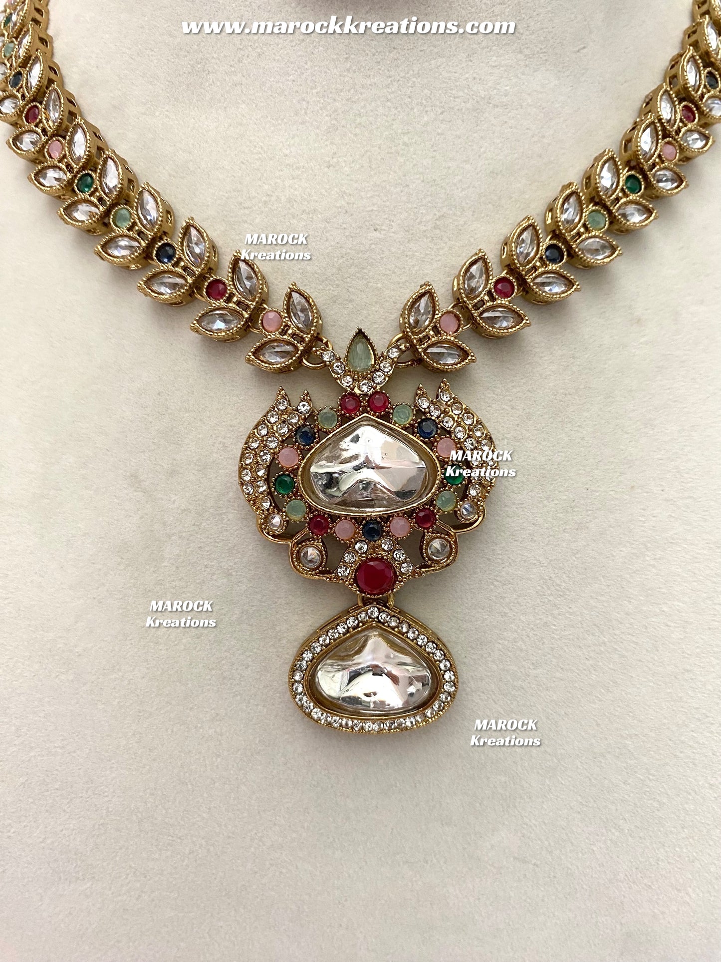 Laila Premium Quality Kundan Polki Statement Choker set