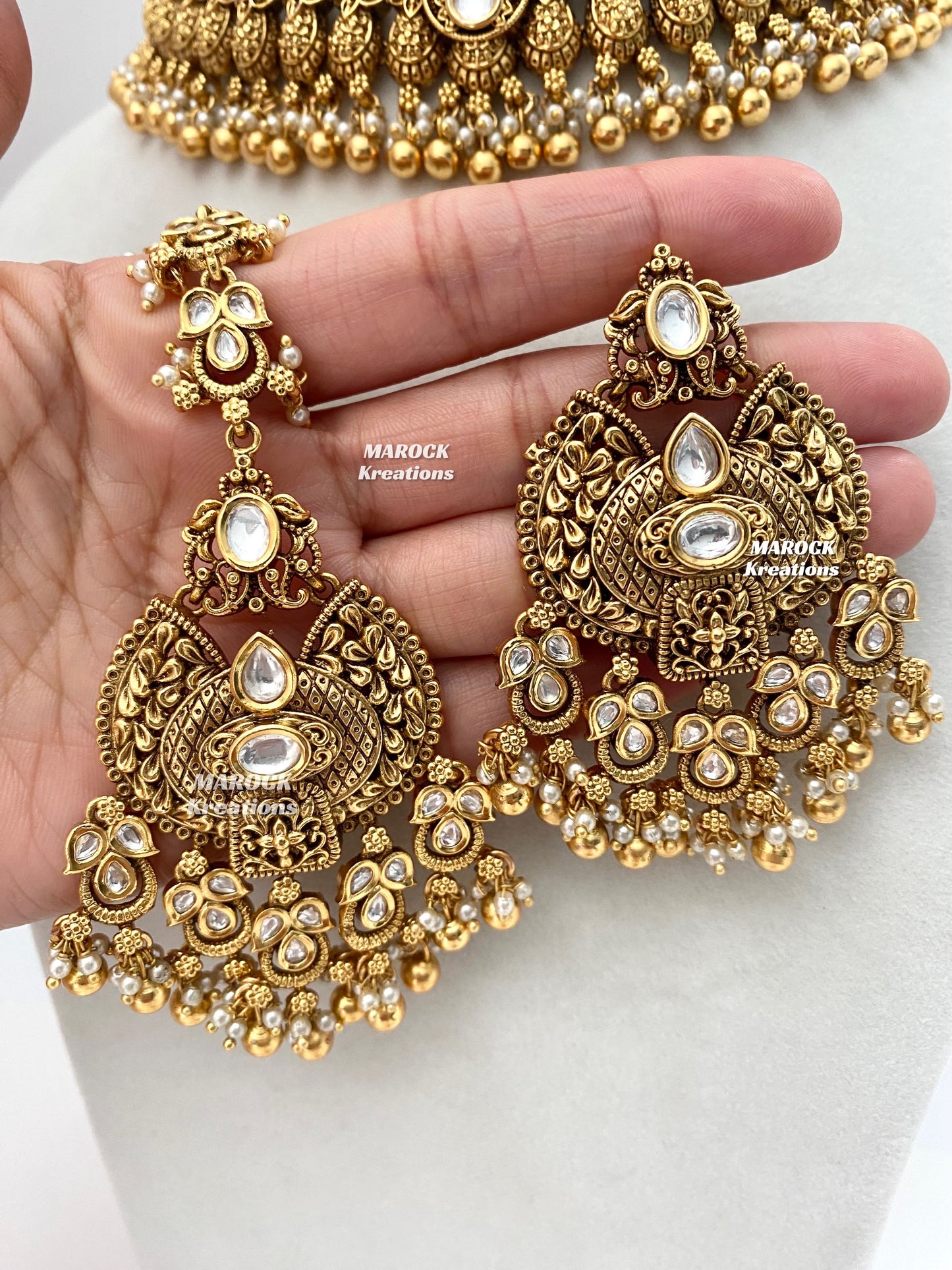 Paulina Premium Quality Gold plated Kundan exclusive Necklace set
