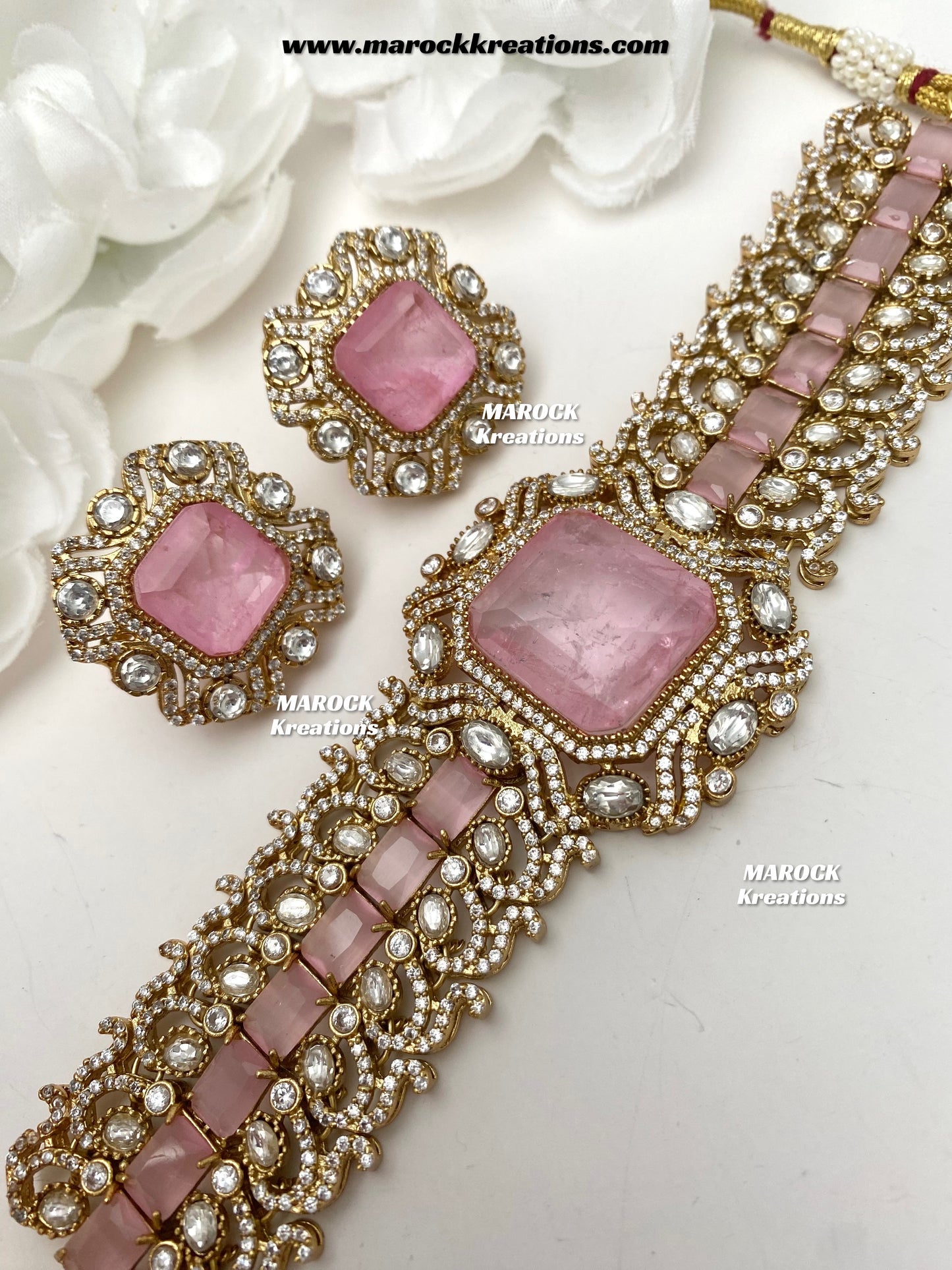 Paloma Sabyasachi inspired Premium Quality Moissanite Kundan and American Diamond choker set