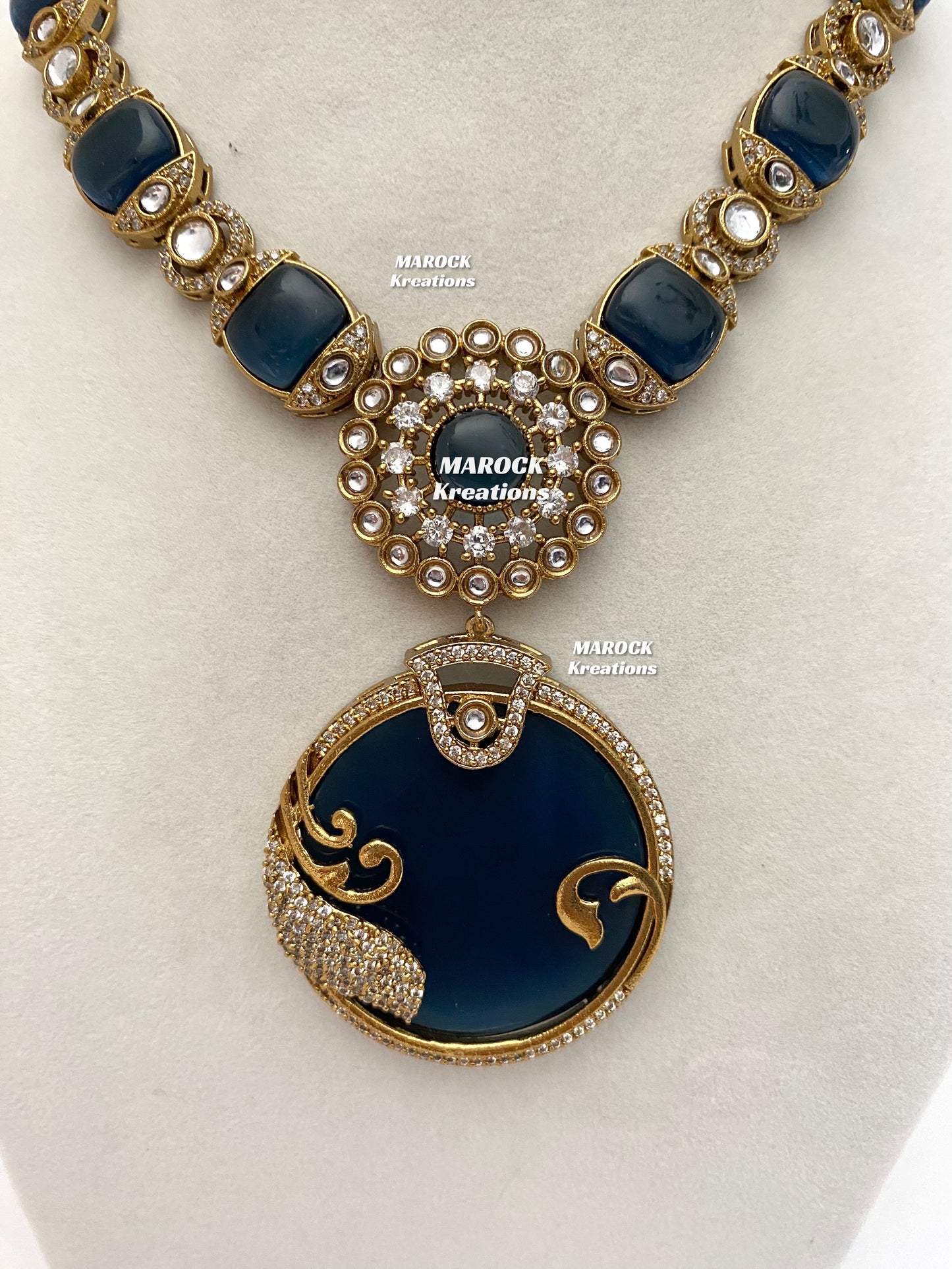 Haniya Sabyasachi inspired Premium Quality Moissanite Kundan Statement Necklace set