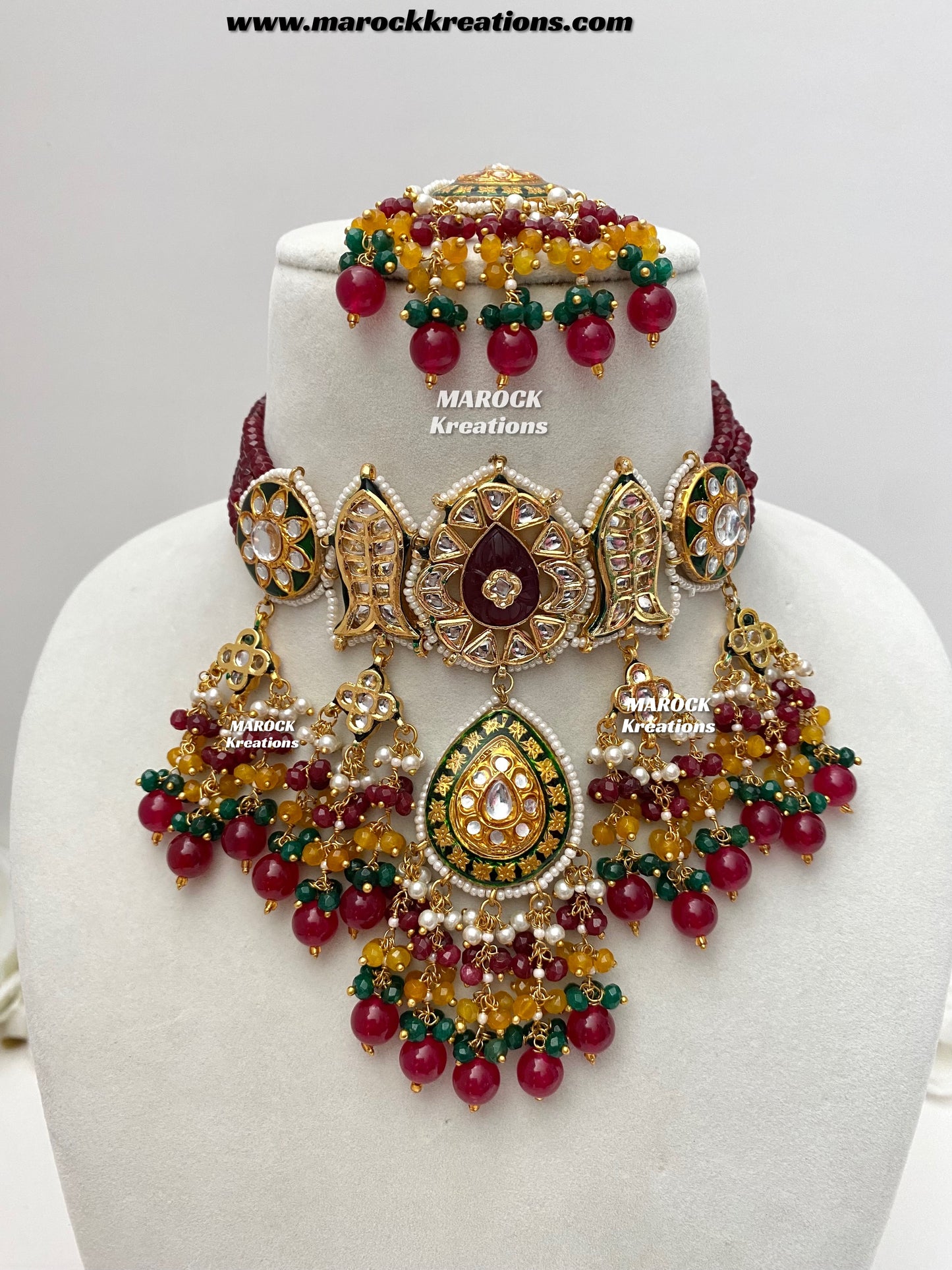 Jannat Premium Quality Kundan Meenakari Statement Choker set