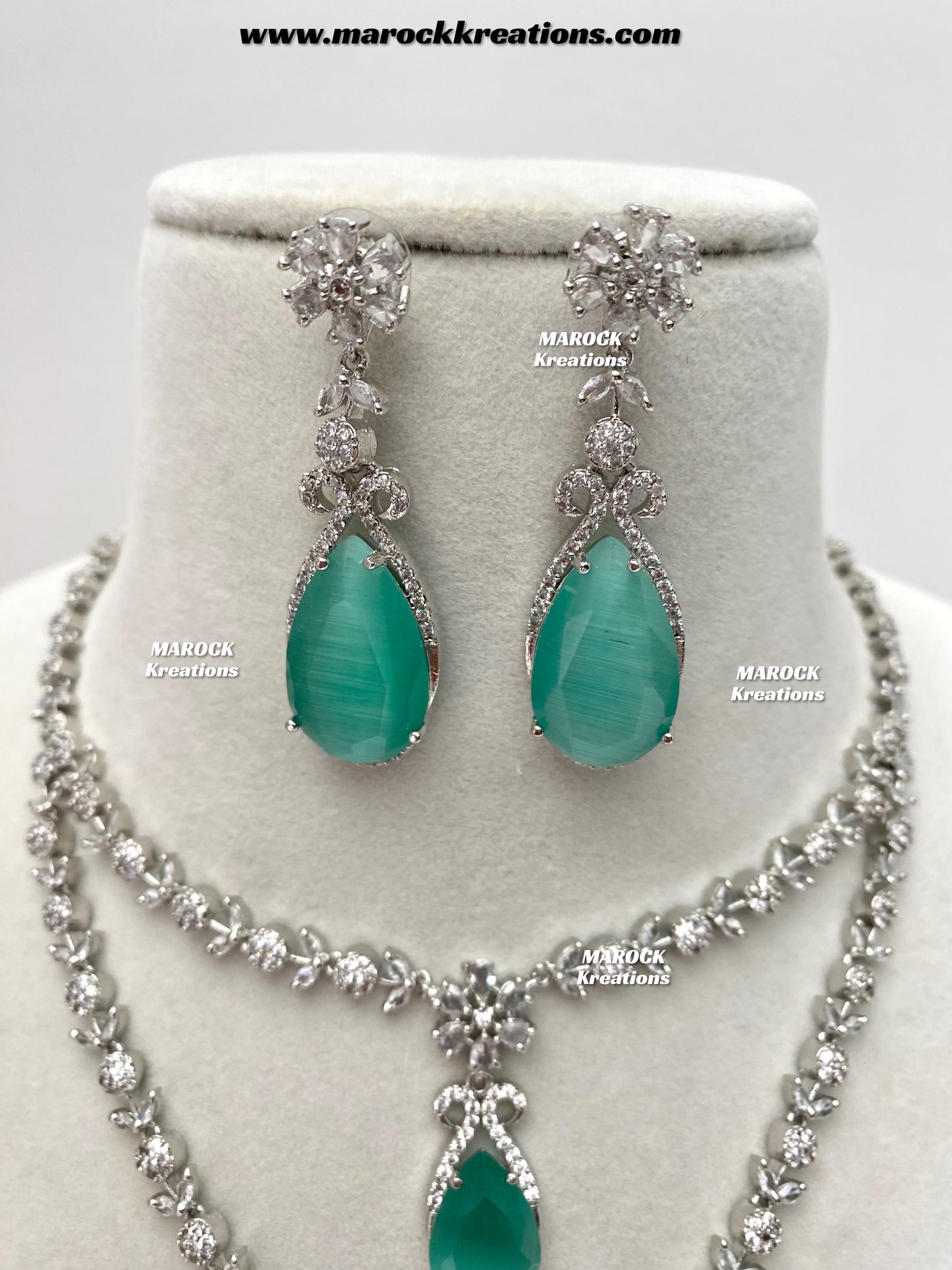 Lauren Silver American Diamond Necklace set