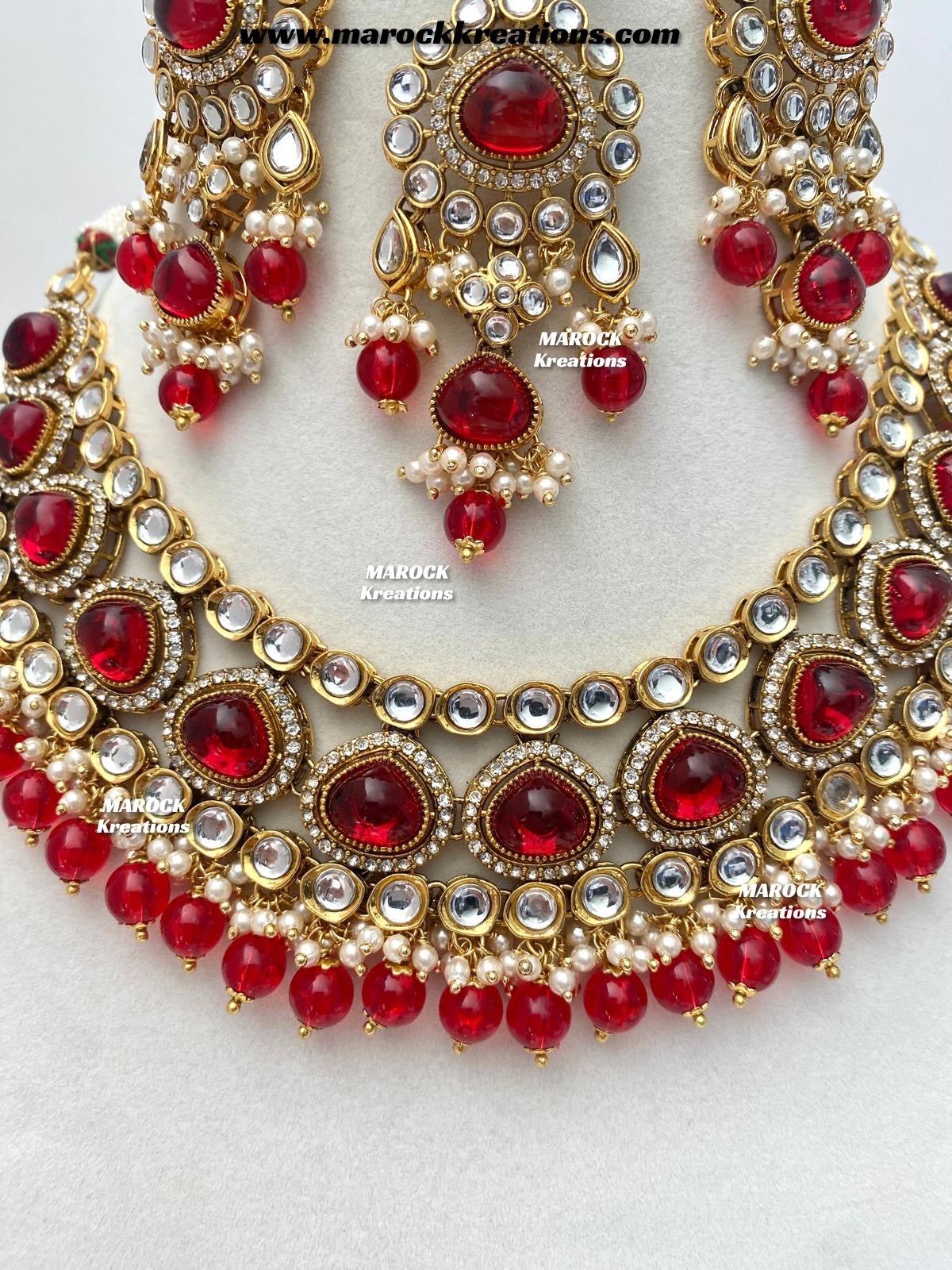 Harsha Premium Quality Kundan and Monalisa stone Statement Necklace set