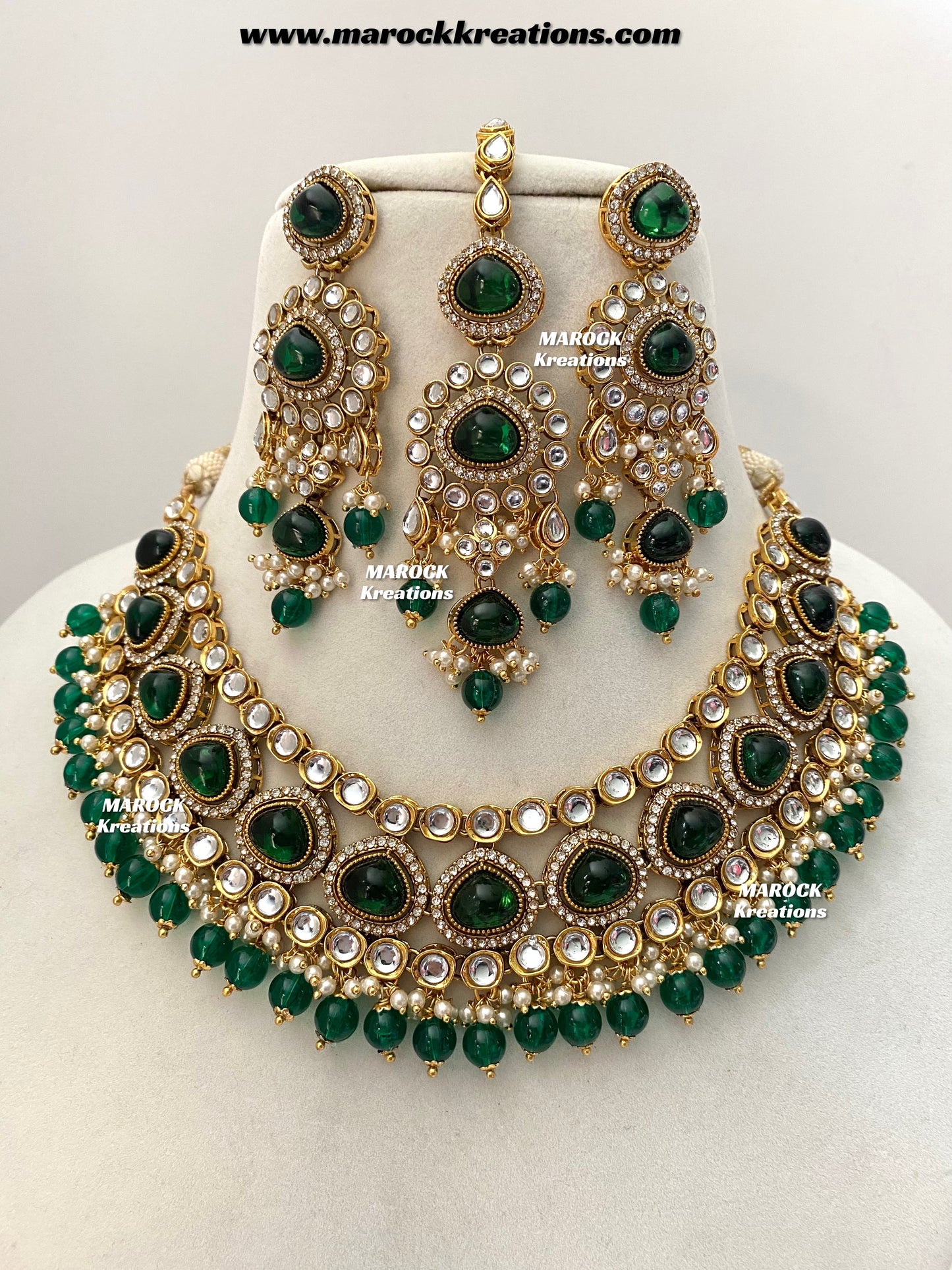 Harsha Premium Quality Kundan and Monalisa stone Statement Necklace set