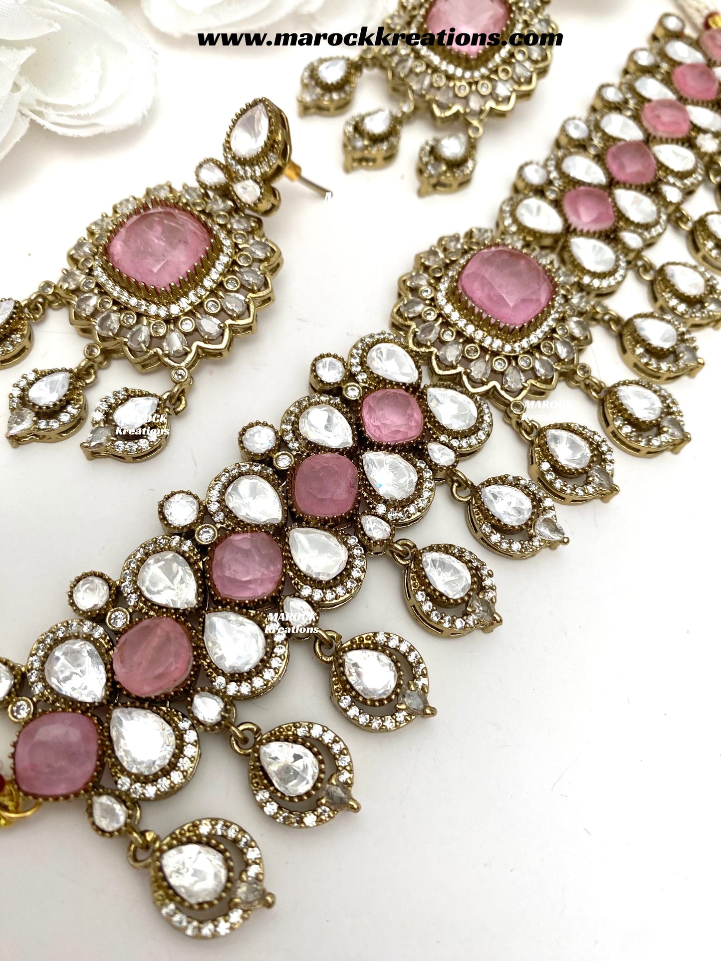 Vinny Premium Quality Moissanite Kundan Statement choker set