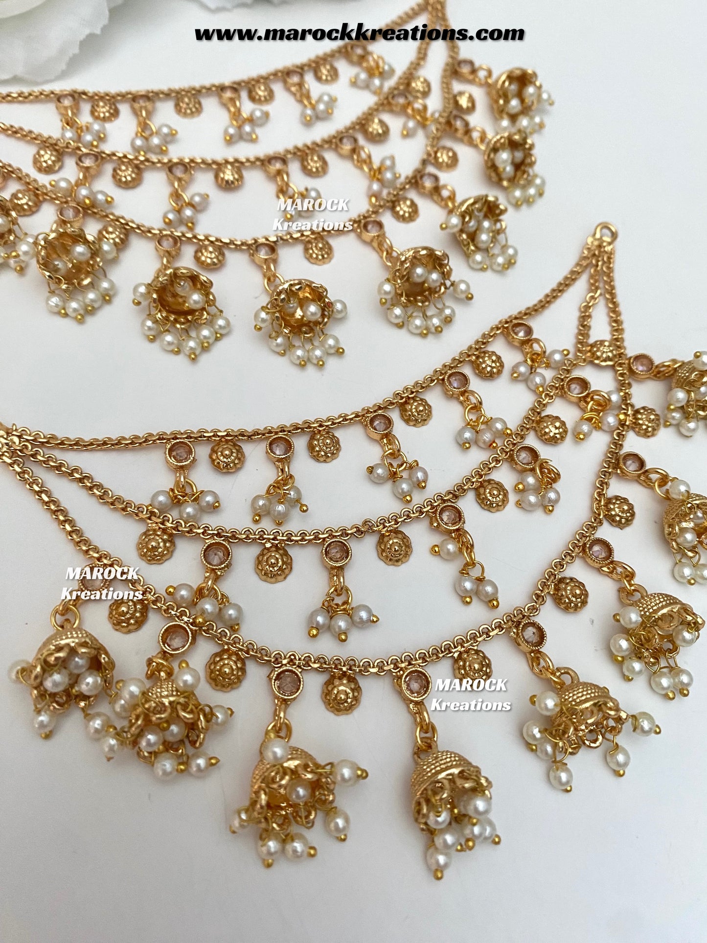 Paaki Gold Plated Saharey/Ear chains