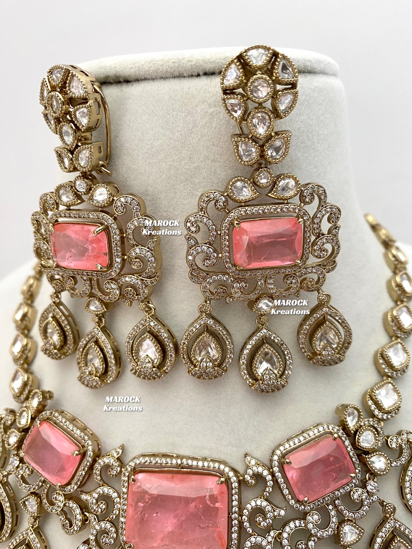 Labiba Sabyasachi inspired Premium Quality Moissanite Kundan with doublet stone Statement Necklace set