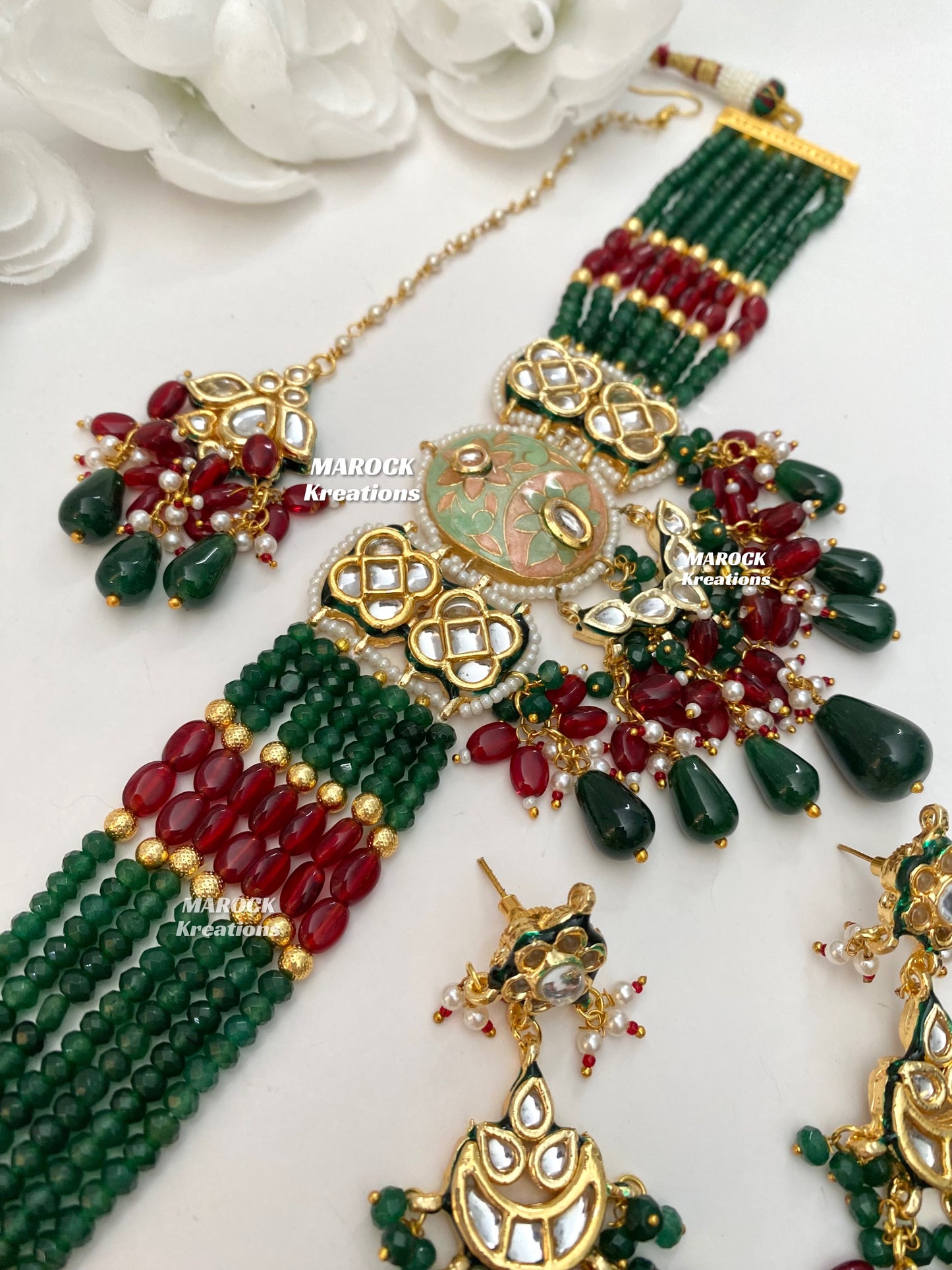 Brinda Premium Quality Kundan Meenakari Statement Choker set