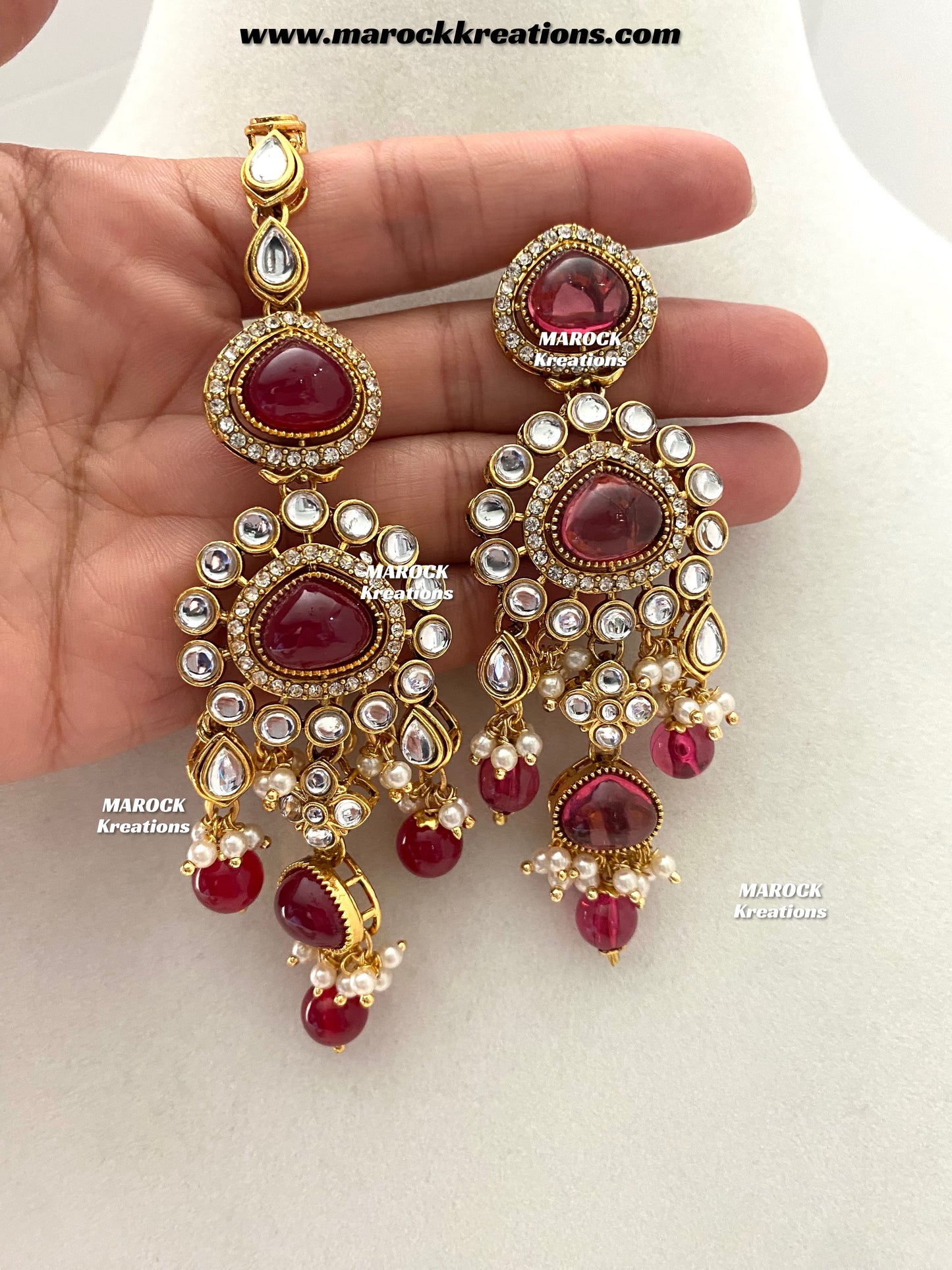 Harsha Premium Quality Kundan and Monalisa stone Statement Necklace set