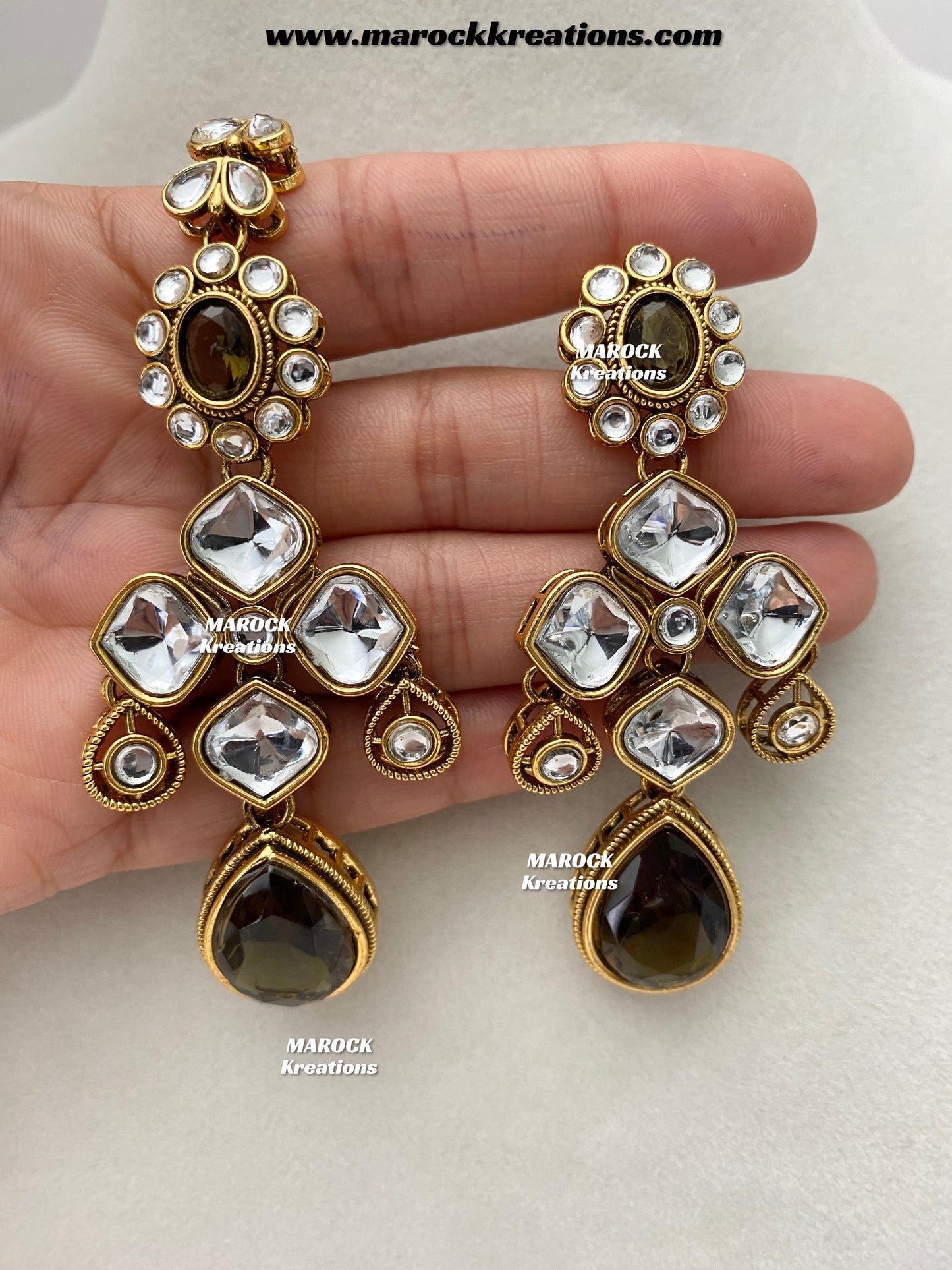 Romana Premium Quality Kundan Statement Necklace set