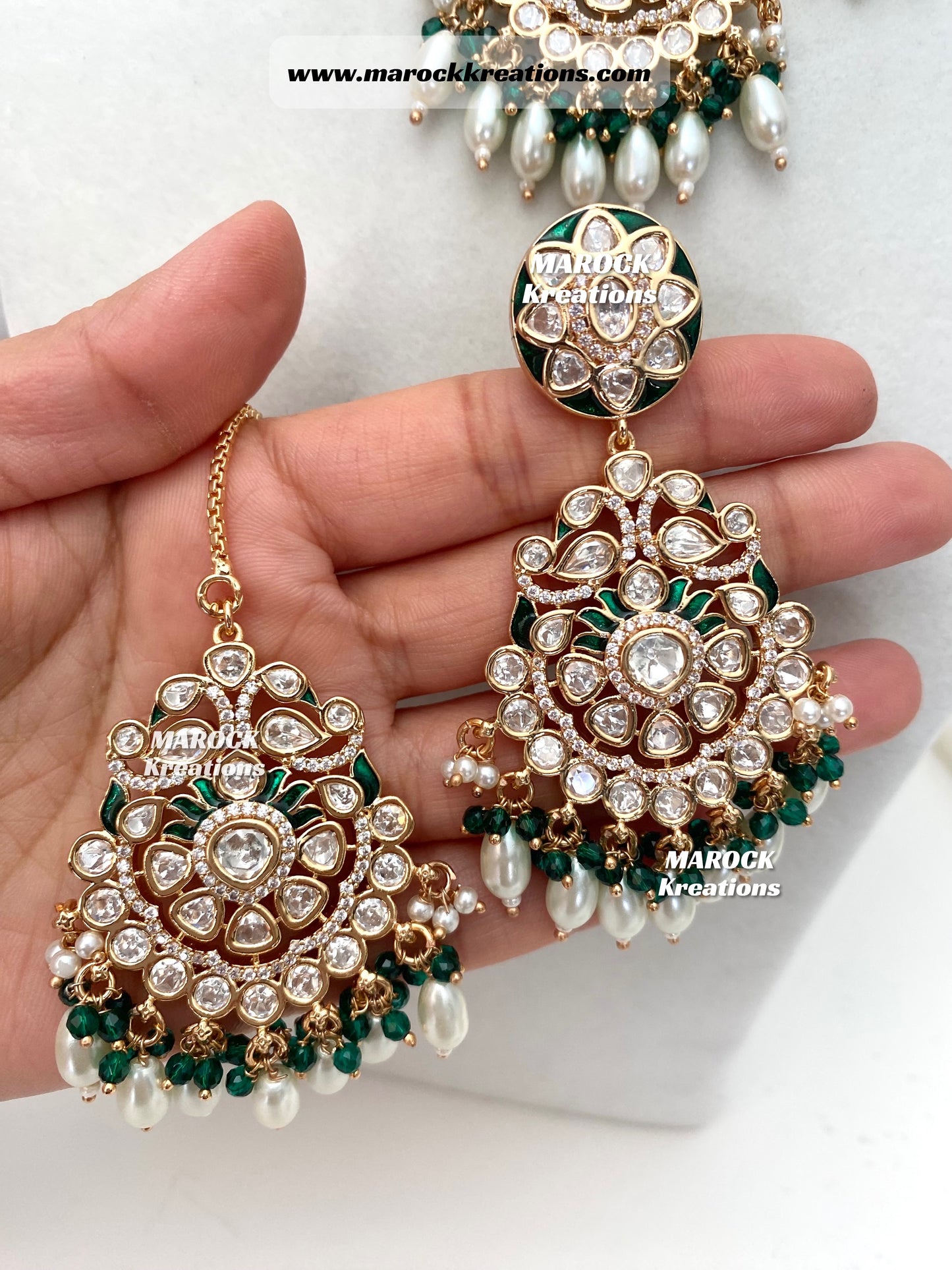 Jamila Tyani Inspired Premium Quality gold plated Kundan exclusive Necklace set