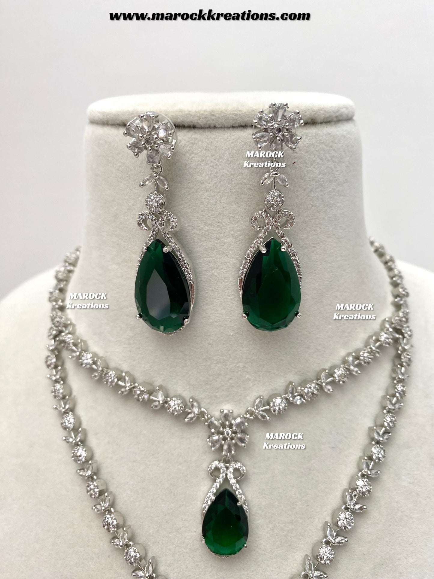 Lauren Silver American Diamond Necklace set