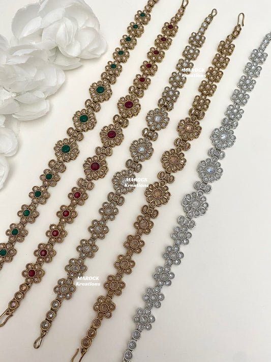 Antique Gold and Silver Polki sheesh phool/head band/head piece