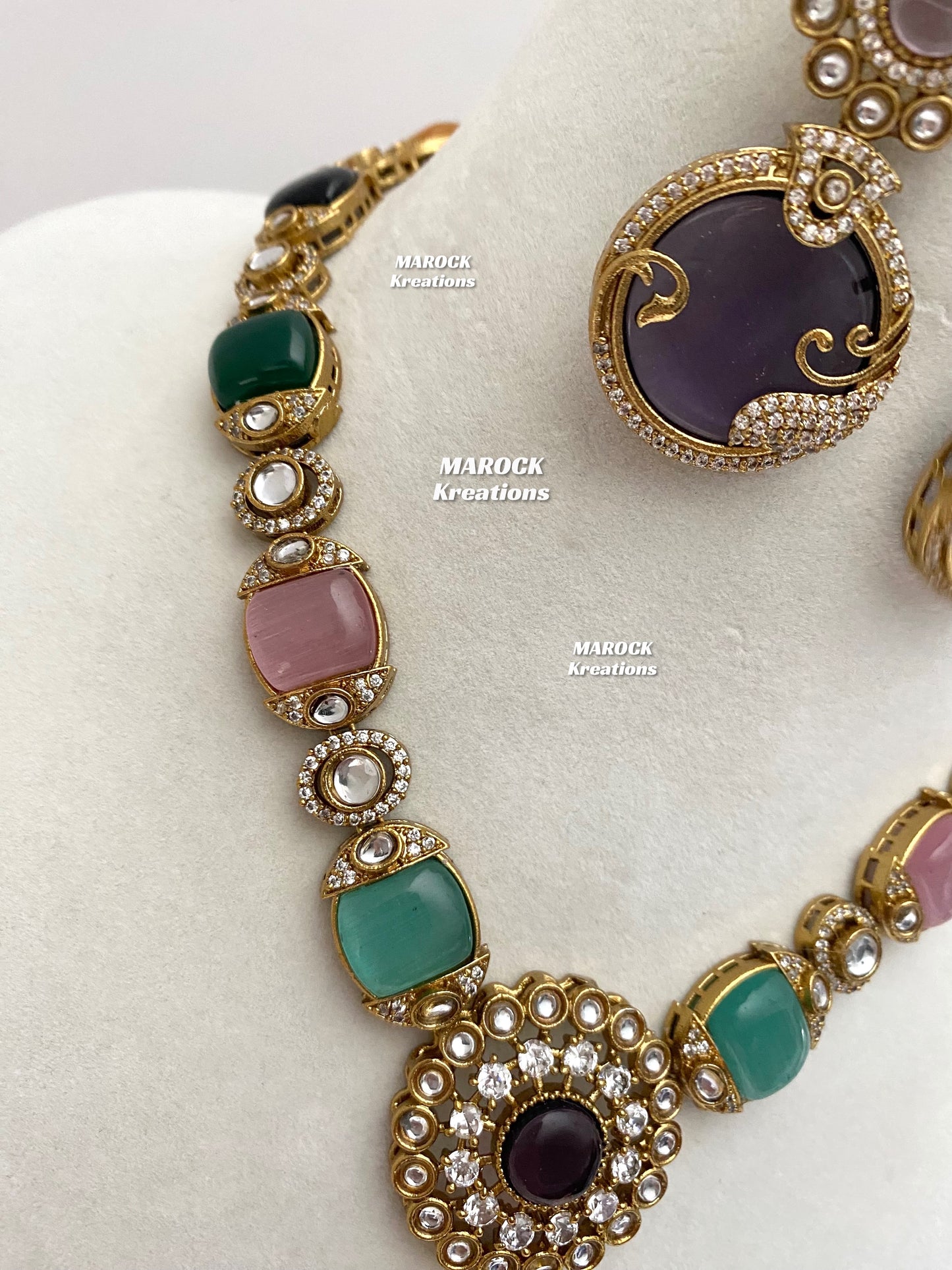 Haniya Sabyasachi inspired Premium Quality Moissanite Kundan Statement Necklace set