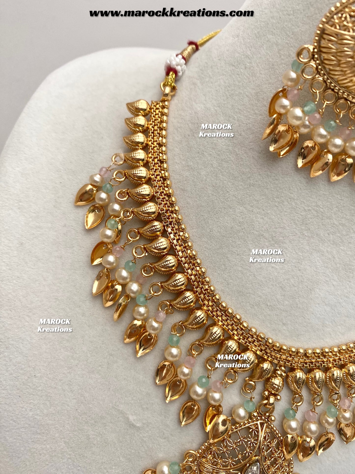 Feraz Premium Quality Gold Plated peepal patti necklace set