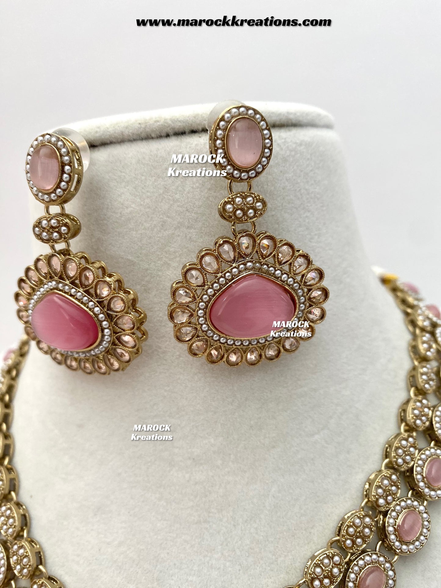 Nadira Kundan Polki double layer Necklace set