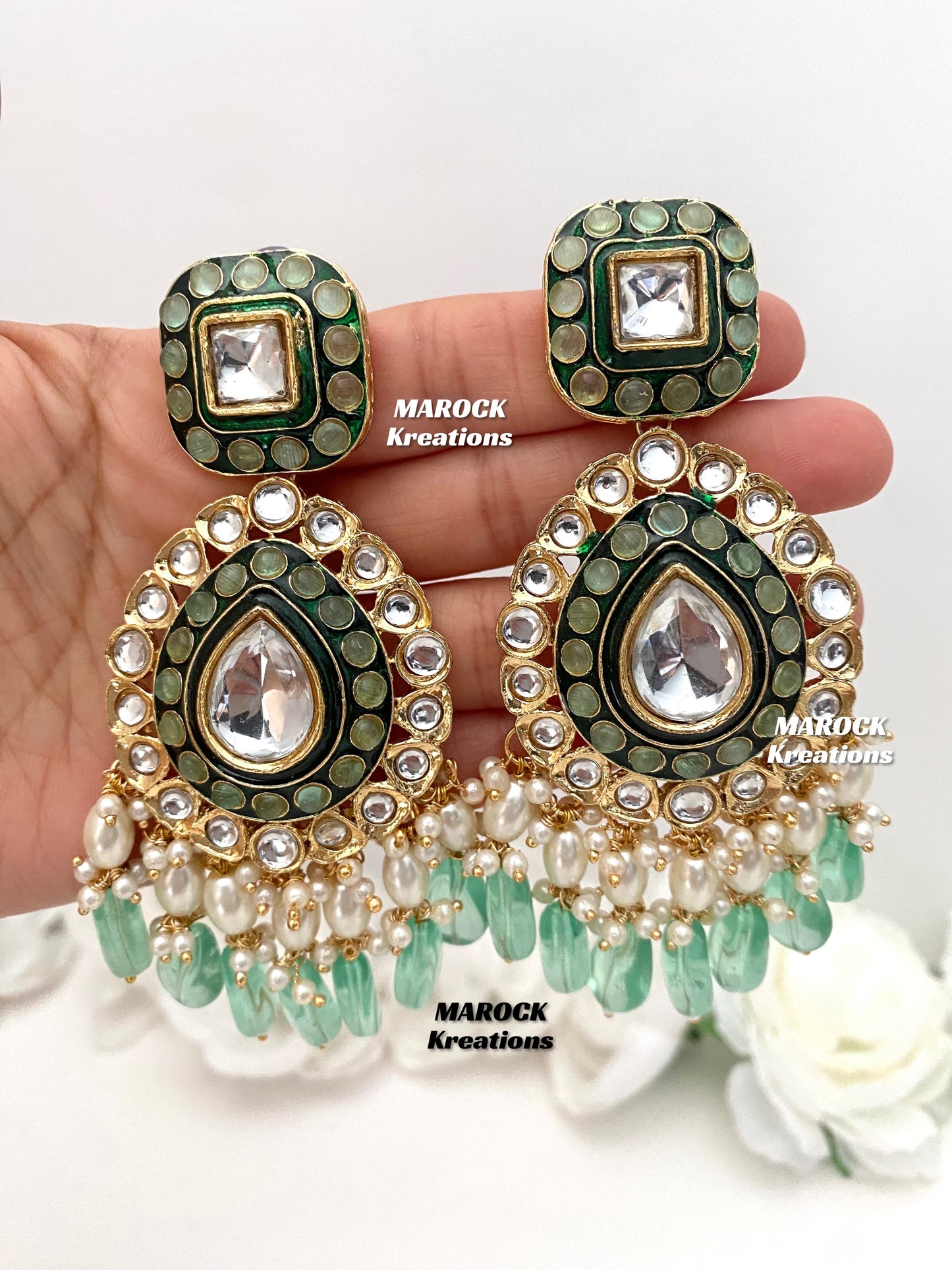 Eliza Premium Quality uncut Kundan Earrings